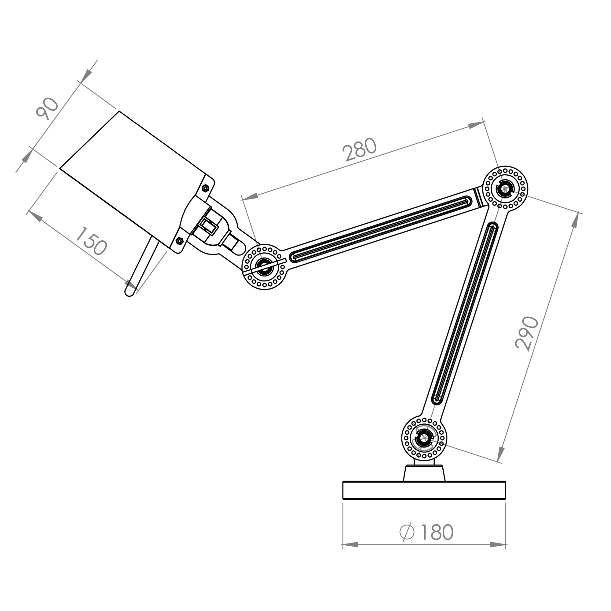 Tonone bureaulamp Bolt small 2 arms