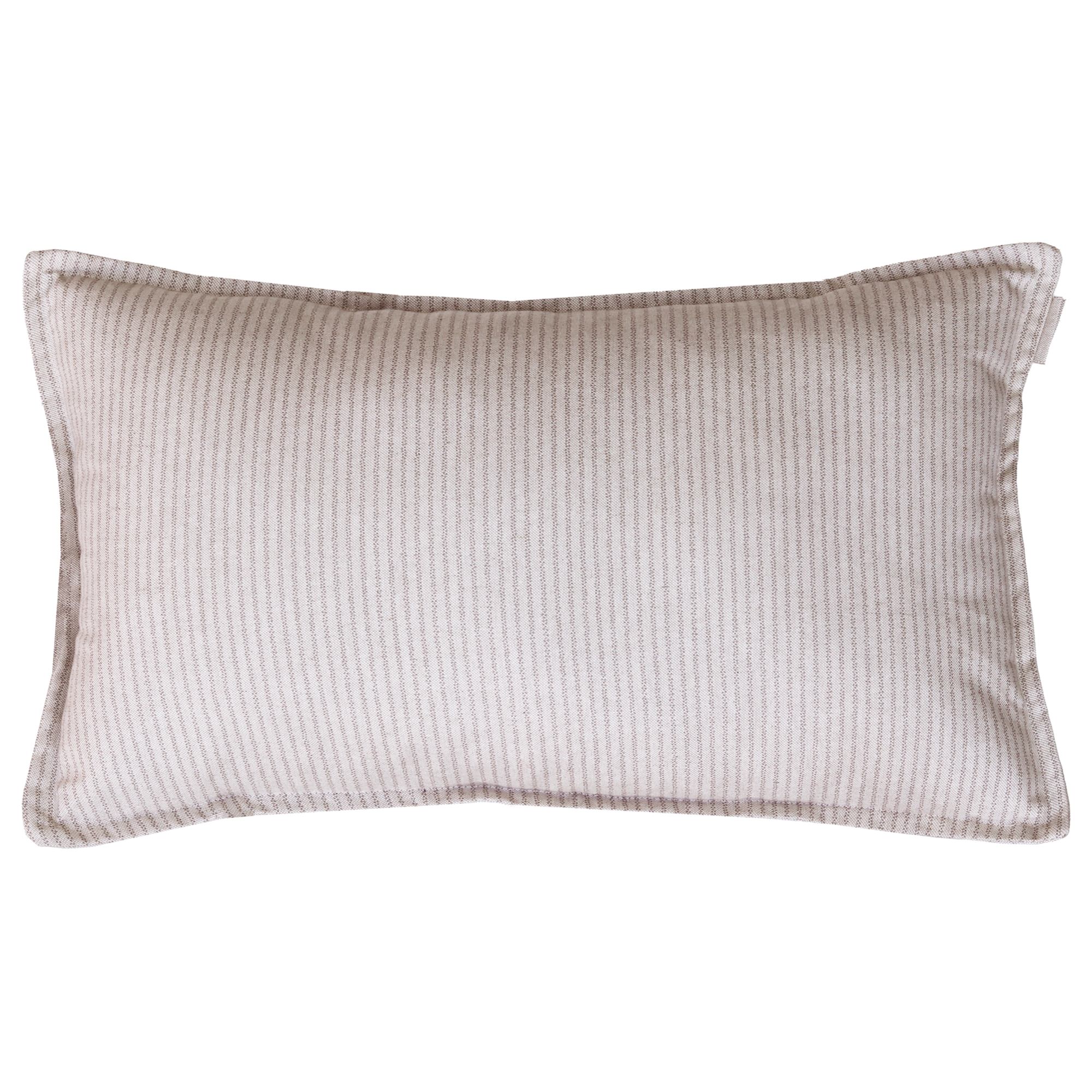 Kussen canvas streepjes zand taupe