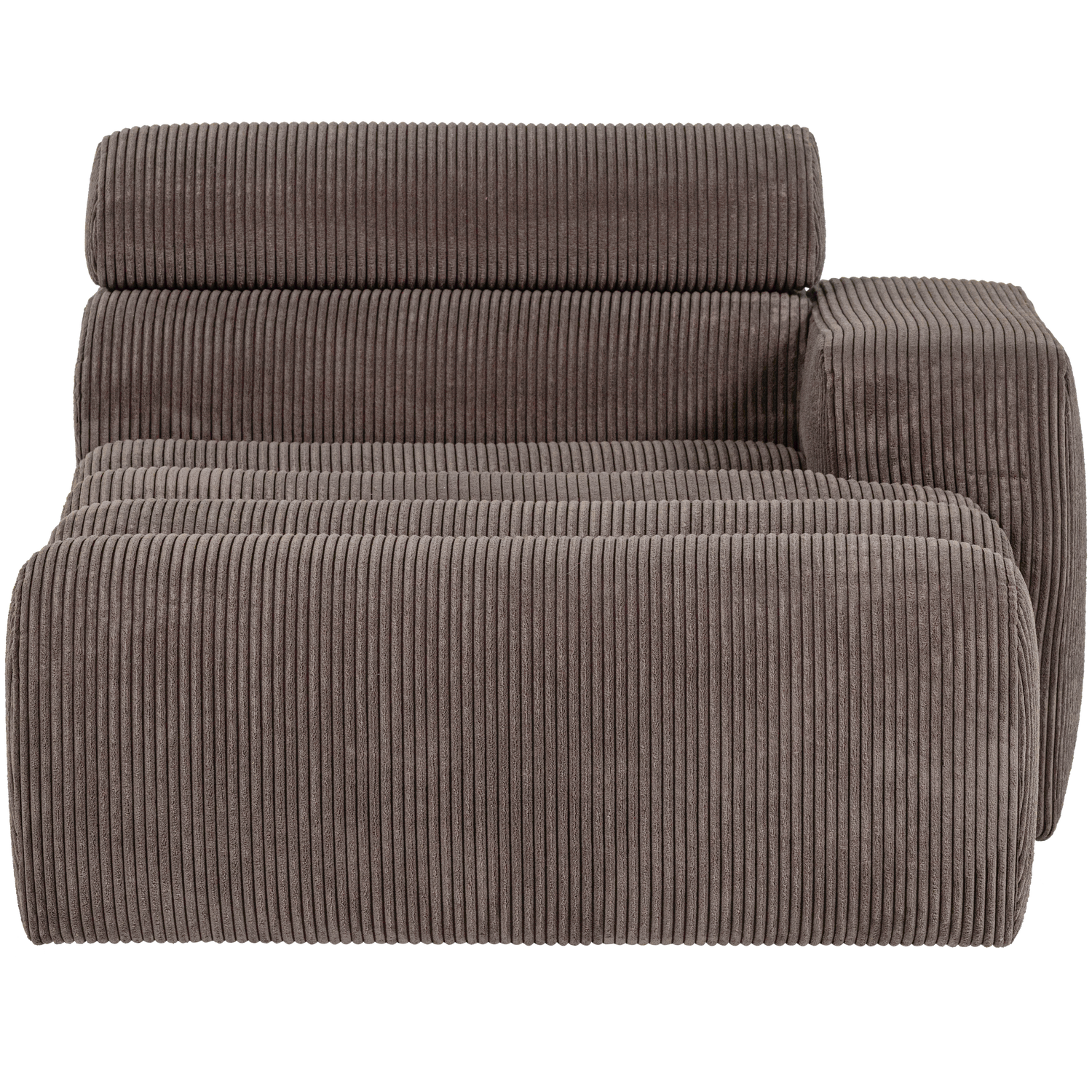 Novi chaise longue element arm rechts boucle karamelbruin