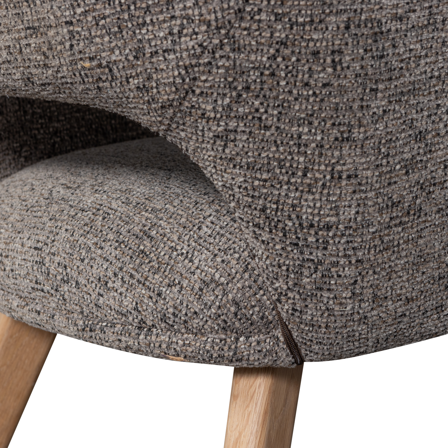 Murat eetkamerstoel taupe met houten poot naturel