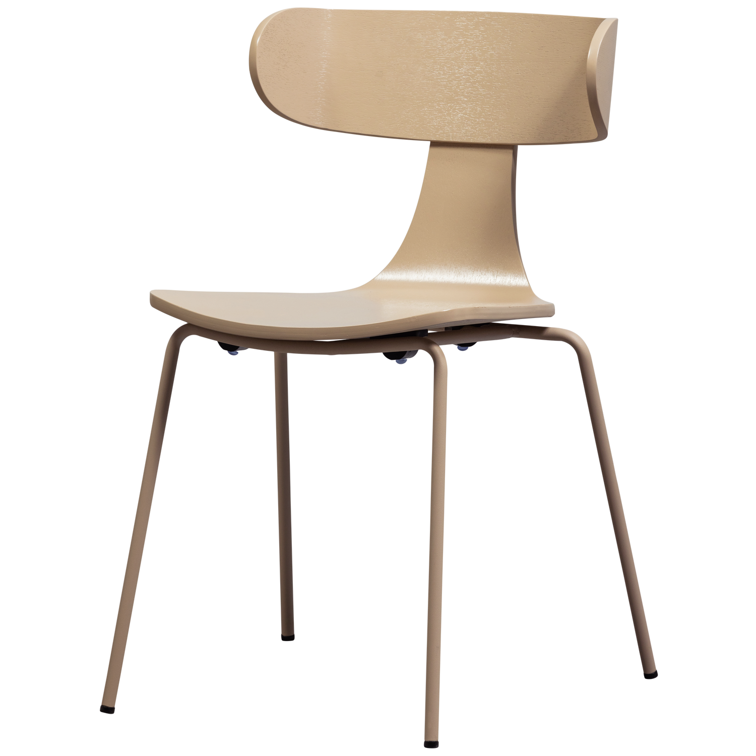 Form houten stoel met metalen poot naturel