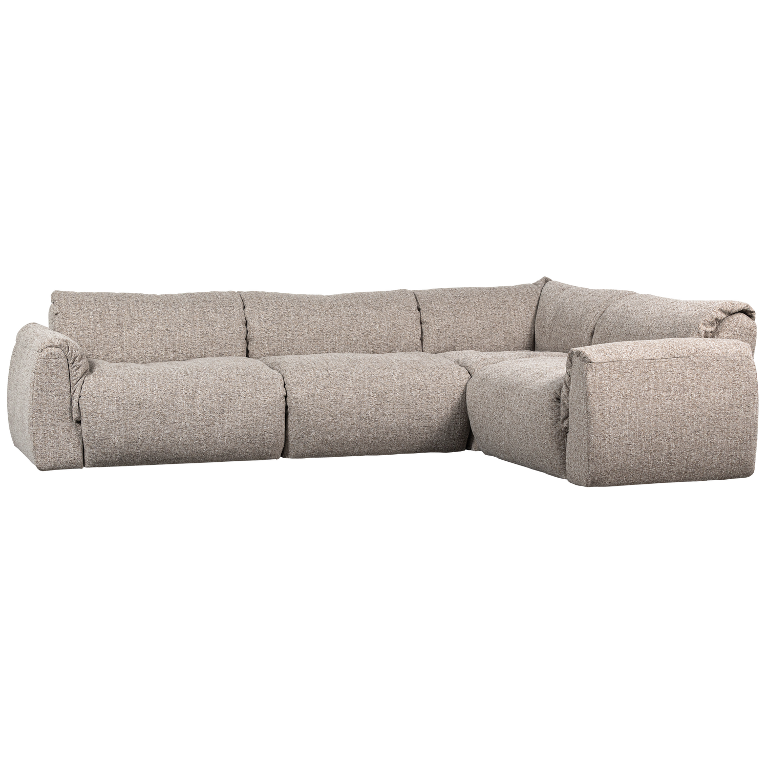 Baggy hoekbank rechts 3d chenille donkerbruin