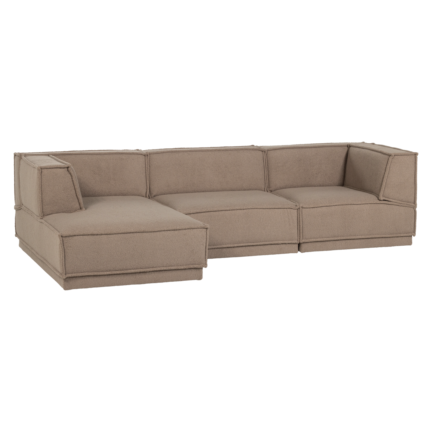 Manu chaise longue bank links velvet bruin [fsc]