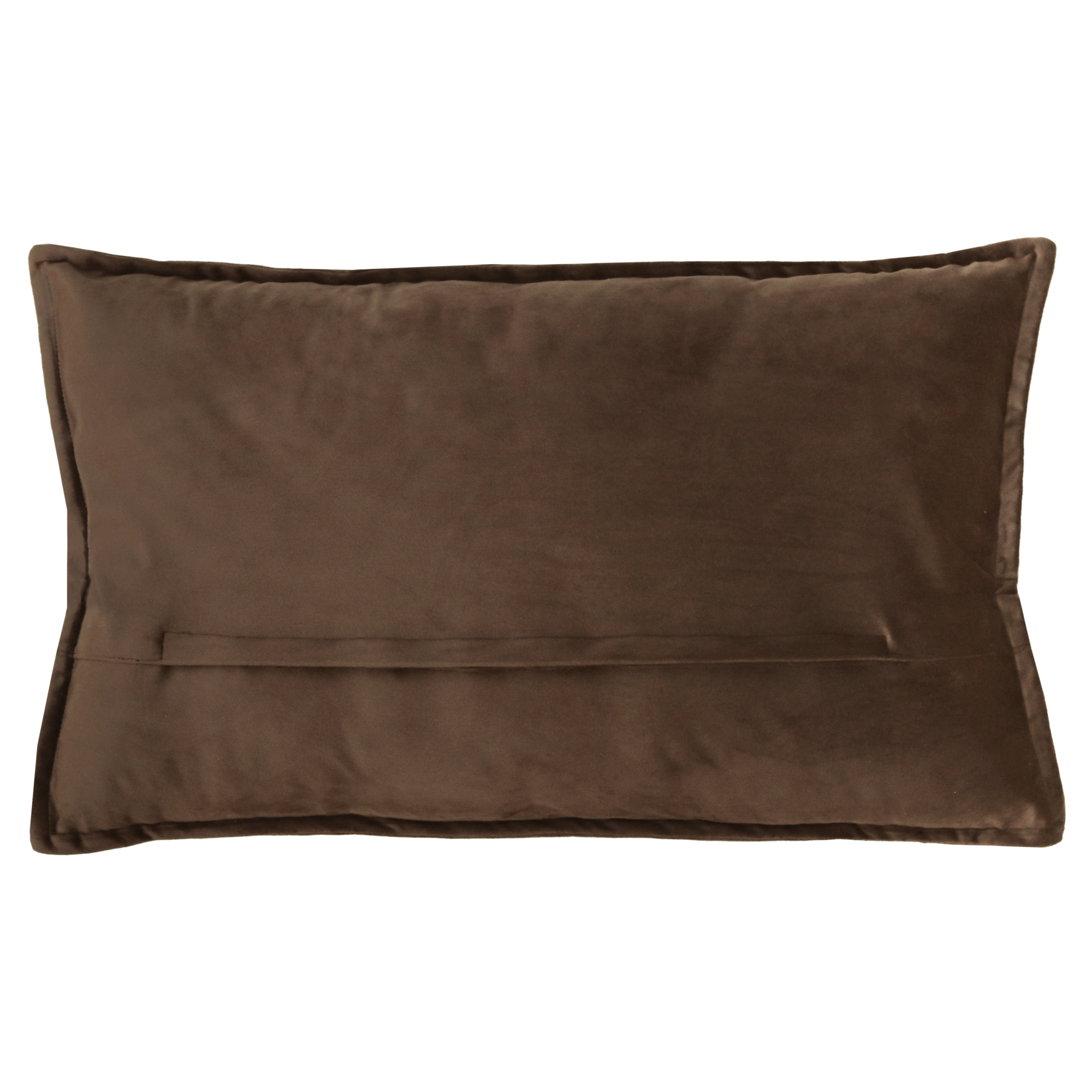 Kussen velours rand dark chocolate