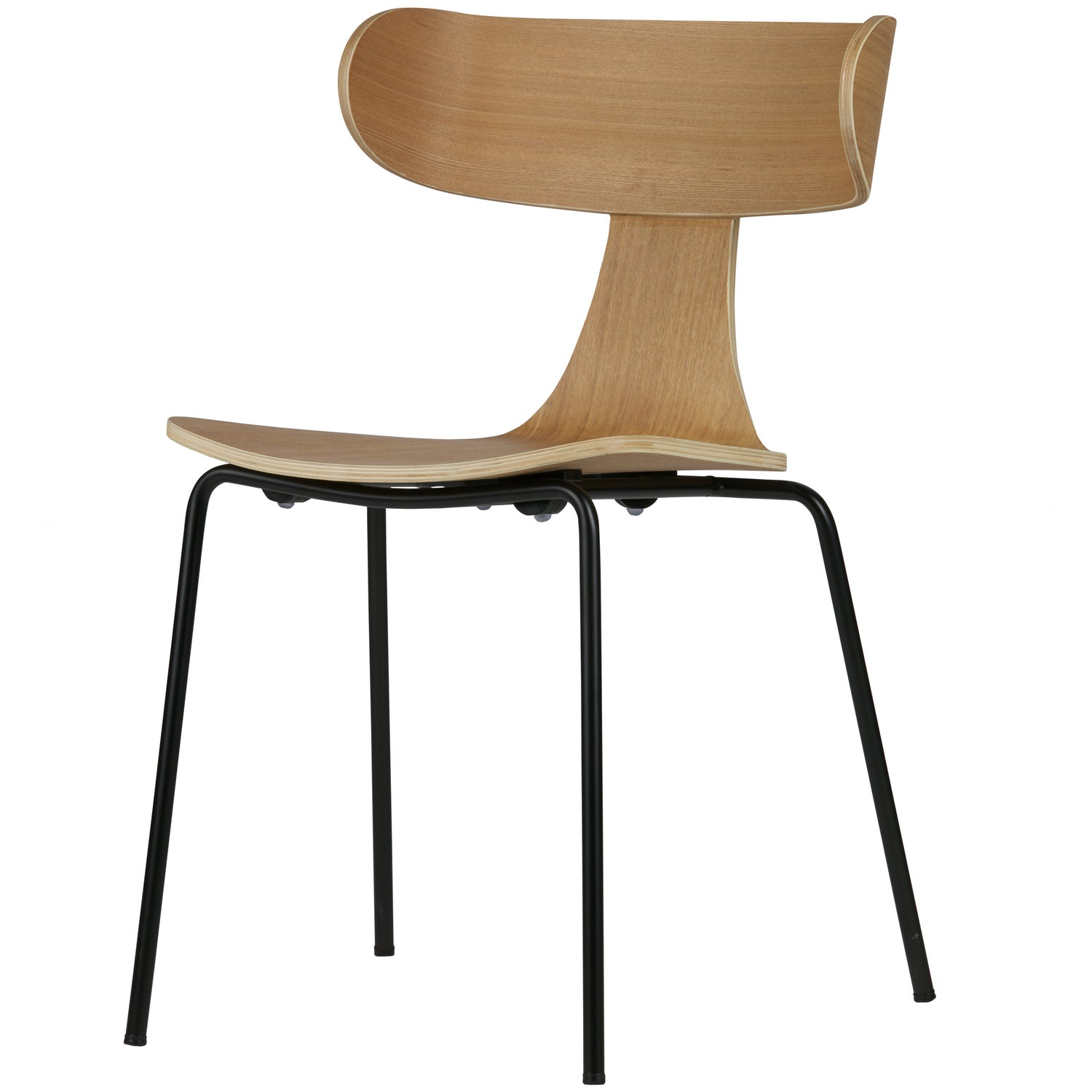 Form houten stoel met metalen poot naturel
