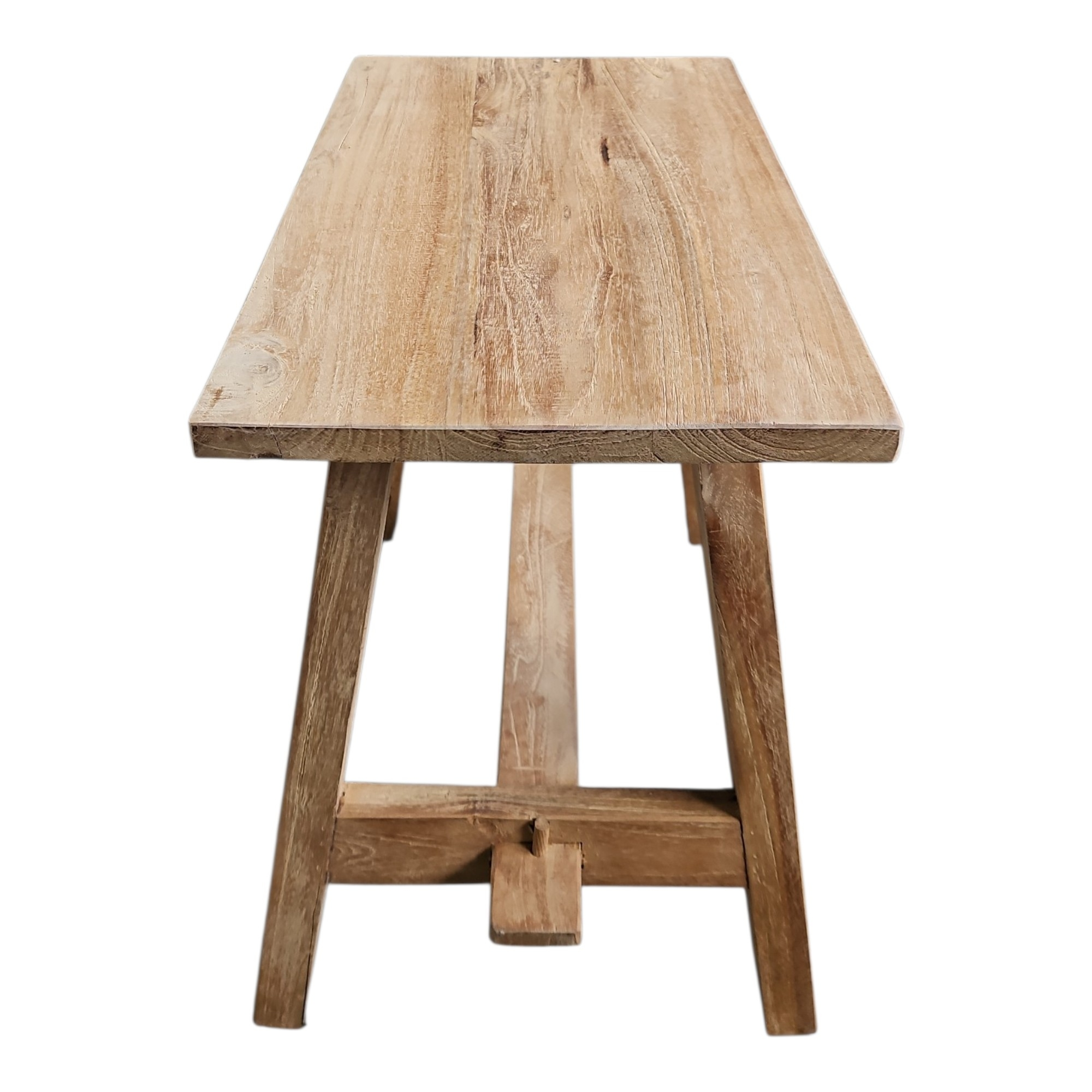 Teakhouten krukjes naturel