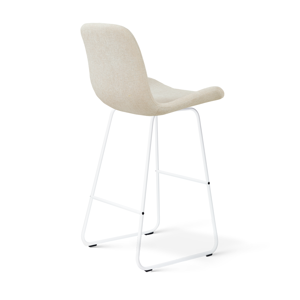 Barkruk Nino-Fé wit onderstel rib beige 75 cm