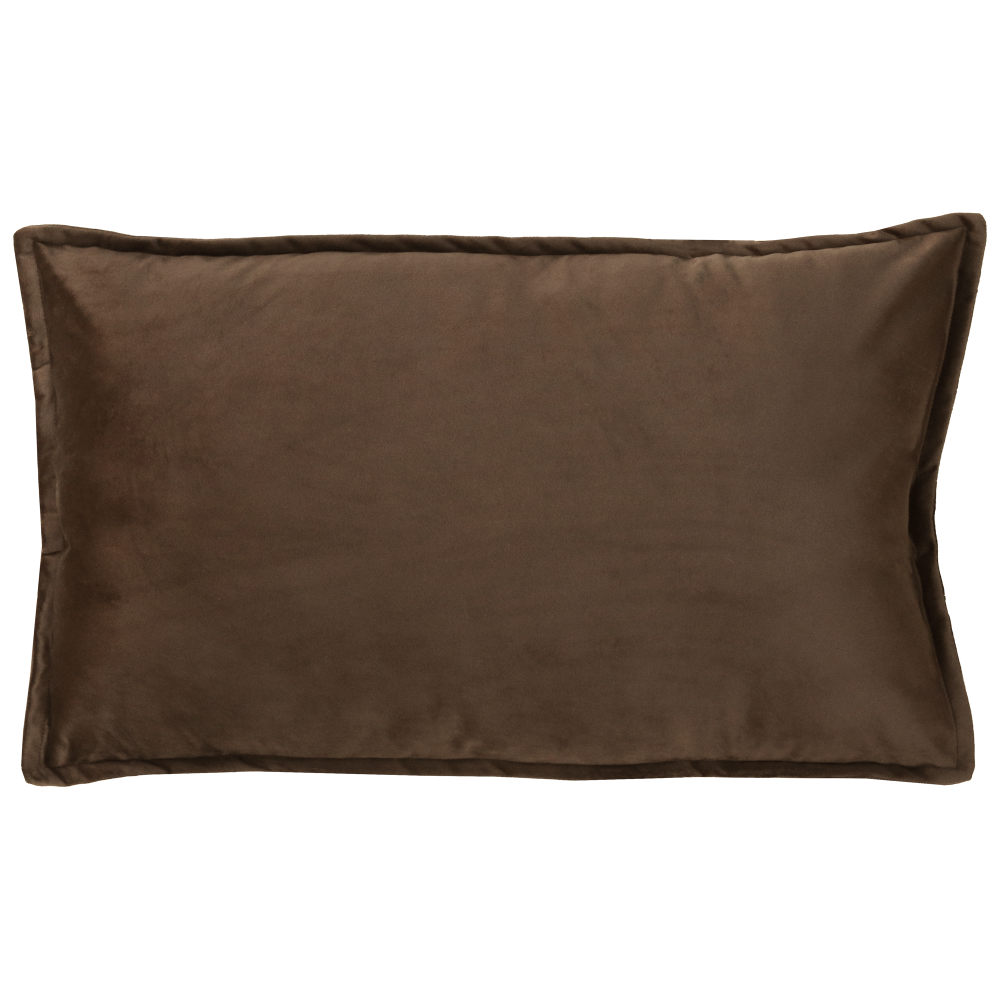 Kussen velours rand dark chocolate