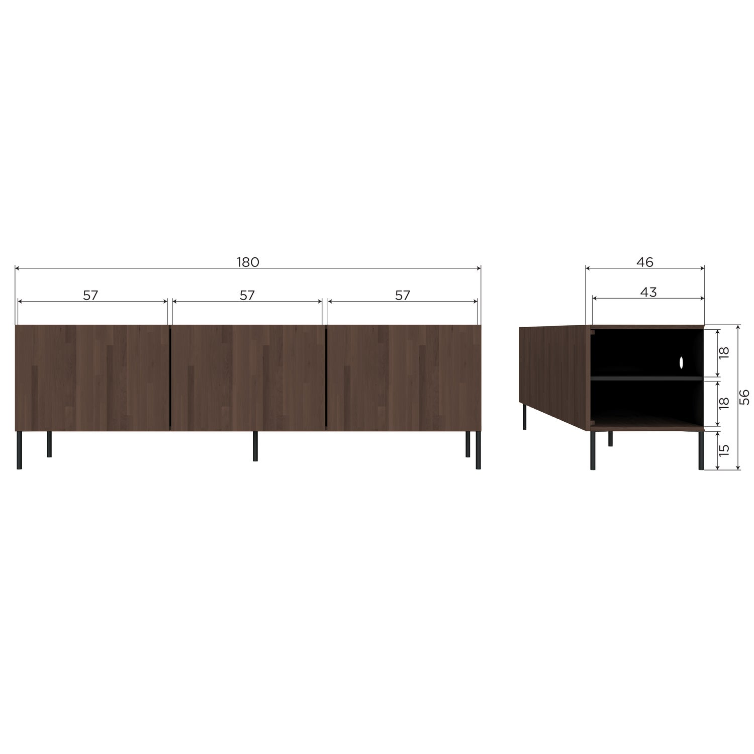 Bono gravure tv meubel essen bruin [fsc]