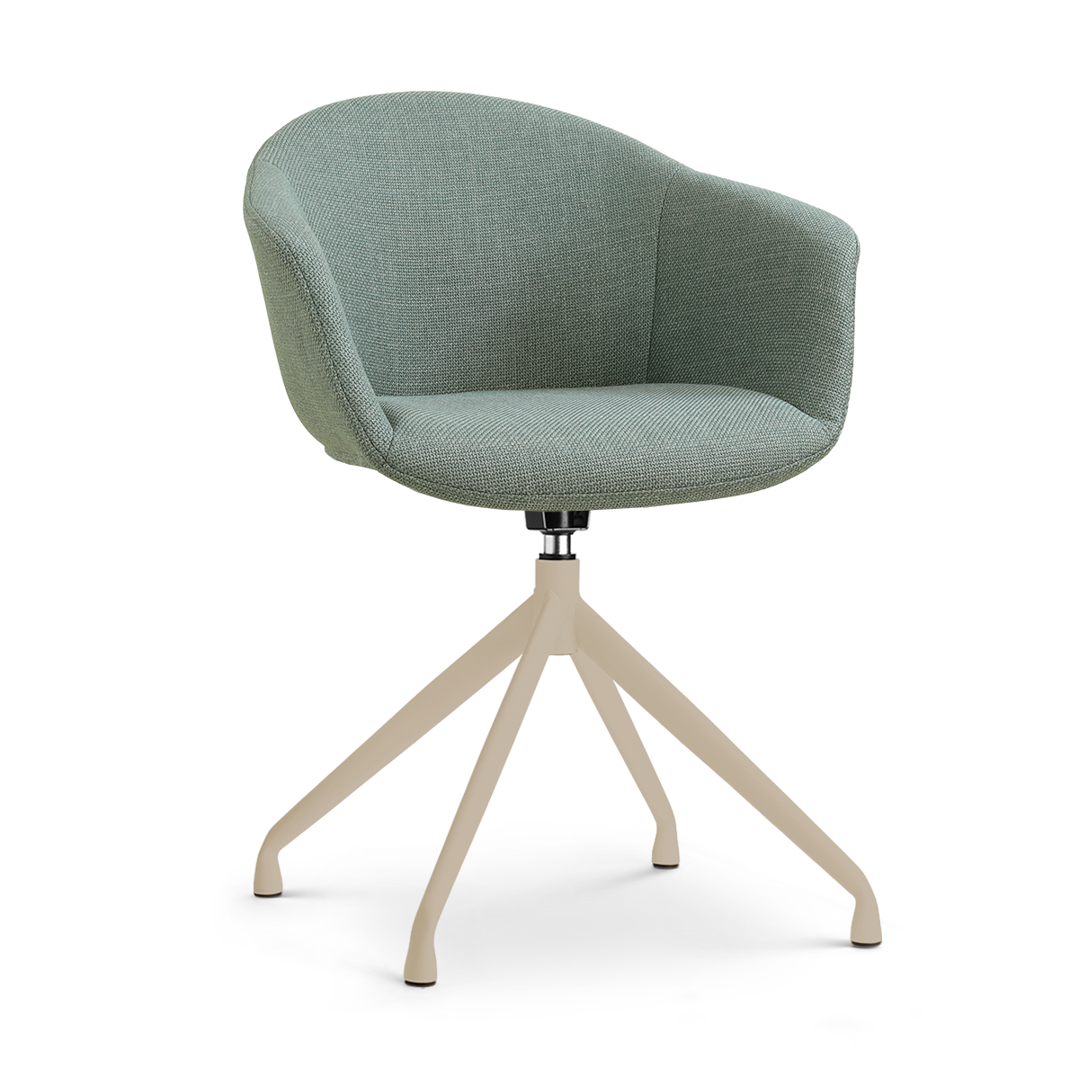 Draaibare eetkamerstoel Nola-Otis met armleuningen - beige onderstel