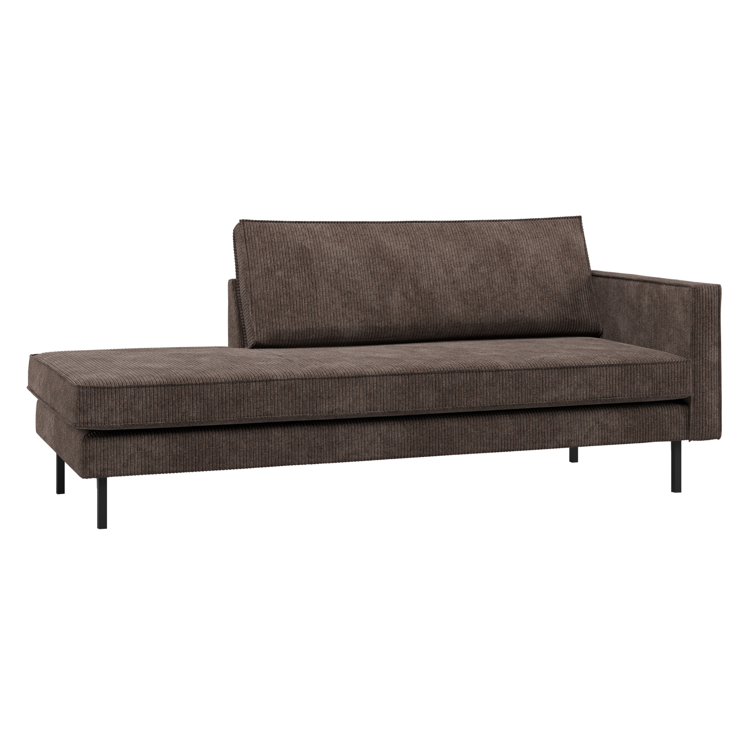 Rodeo daybed rechts ribstof bruin