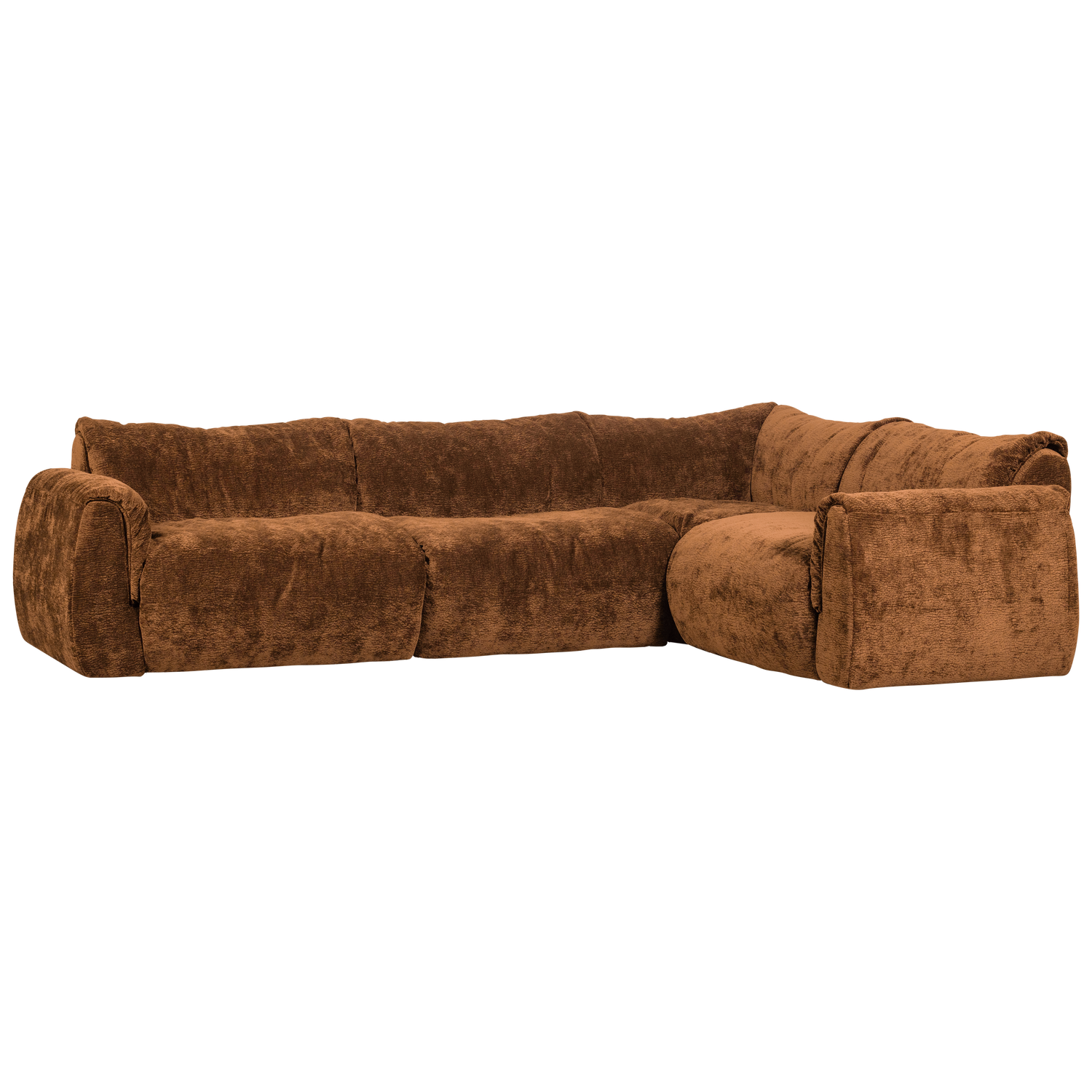 Baggy hoekbank rechts 3d chenille donkerbruin