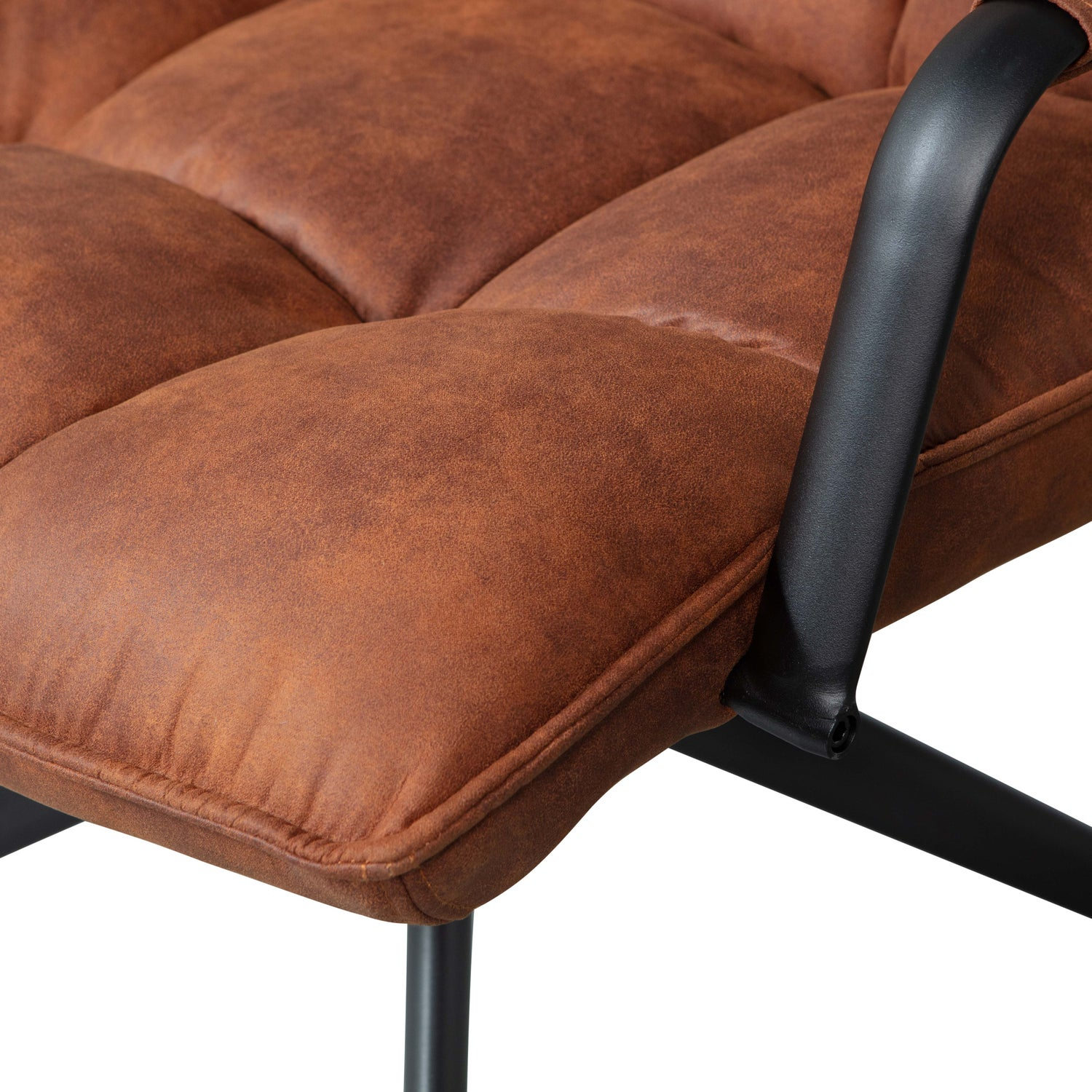 Jouke draaifauteuil met armleuning leerlook cognac [fsc]