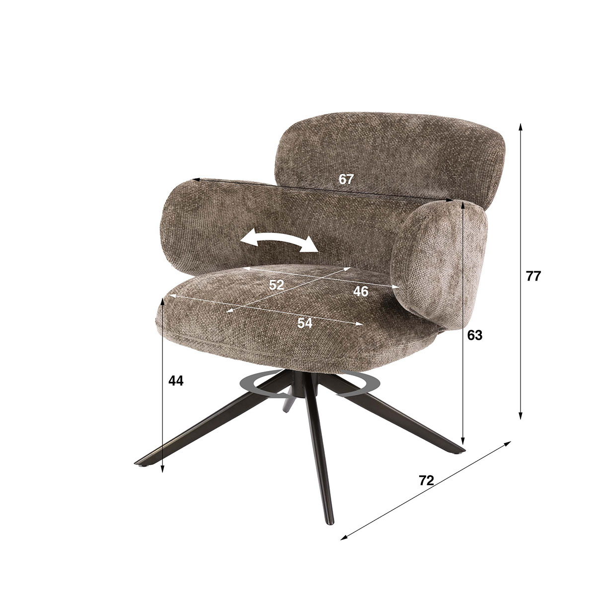Fauteuil Draaibaar Flexibel