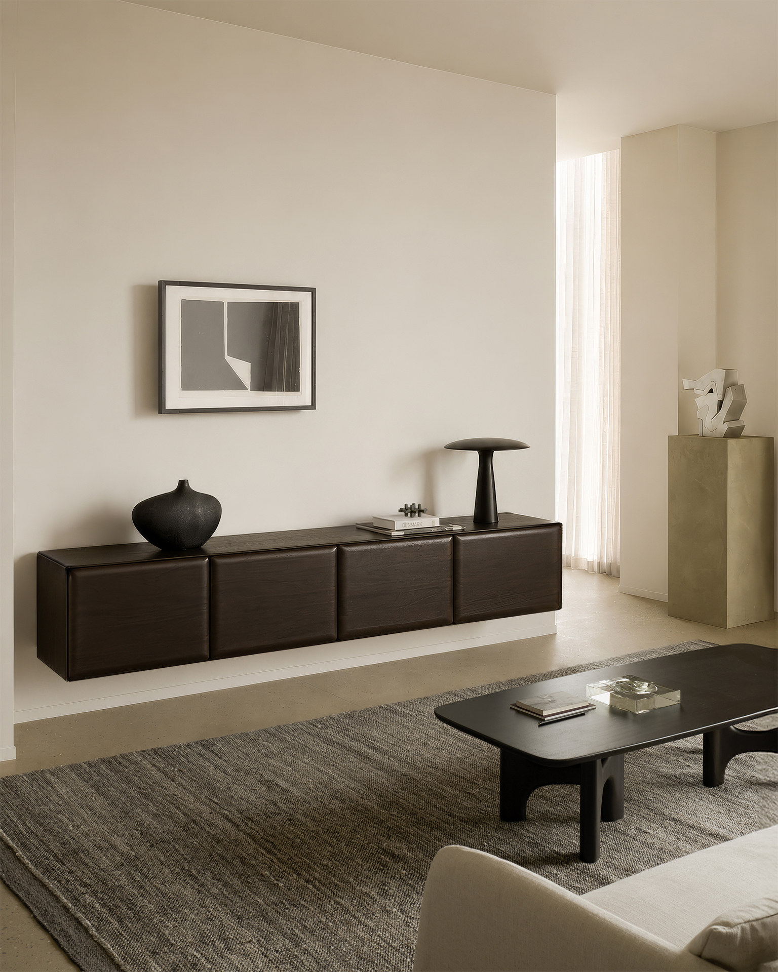PI Light hangende buffetkast - mahonie rose brown - 225x43