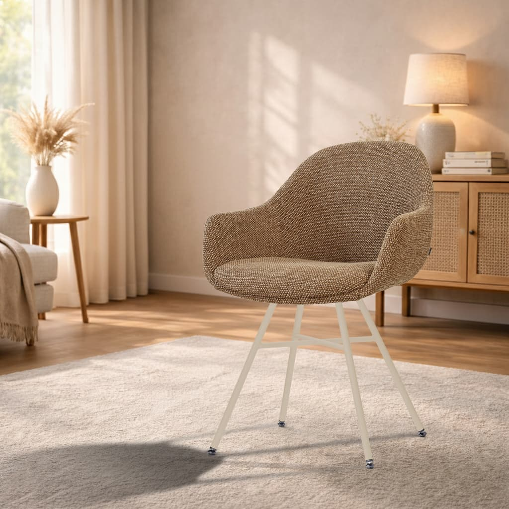 Eetkamerstoel Noa-Mae beige onderstel