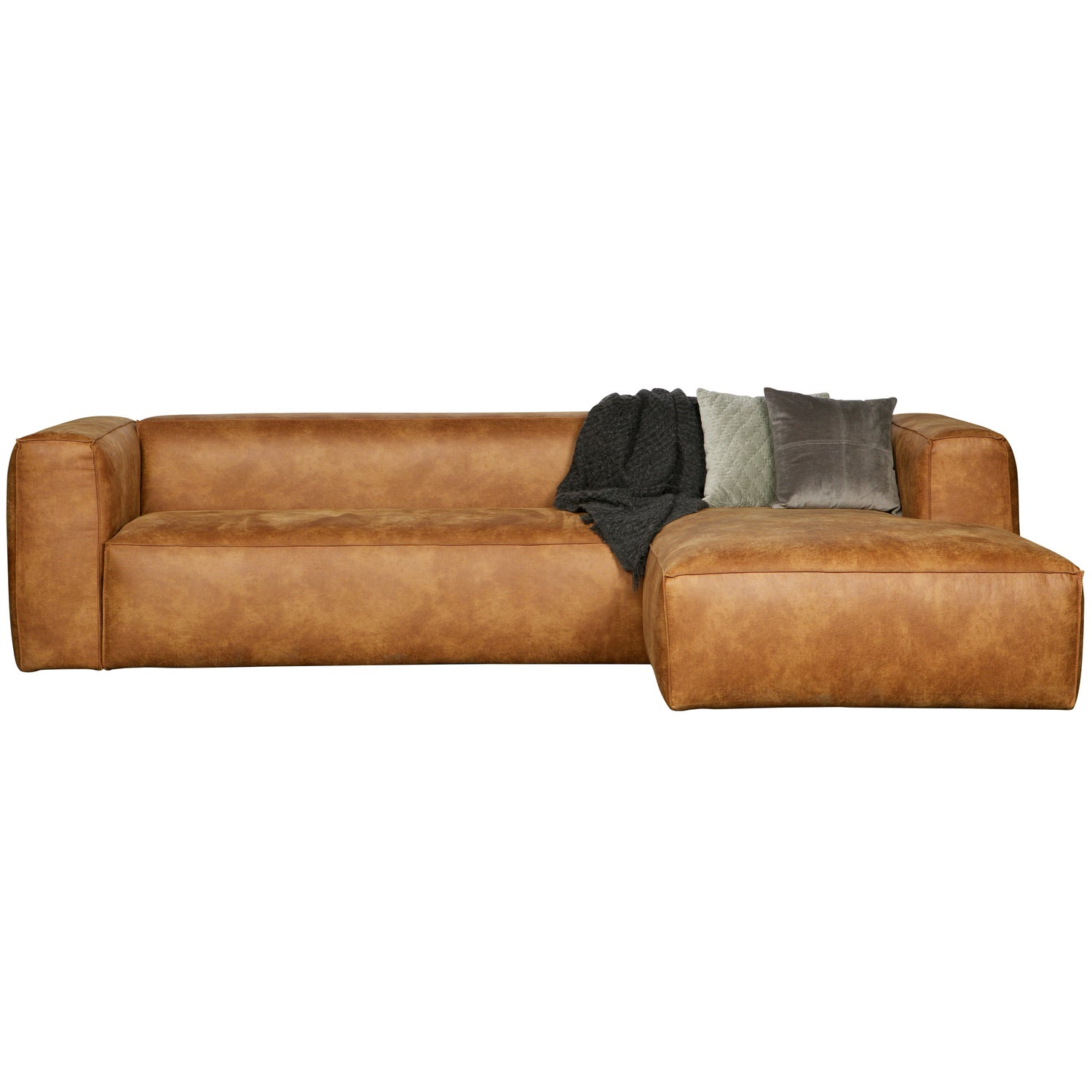 Bean hoekbank rechts chenille velvet taupe