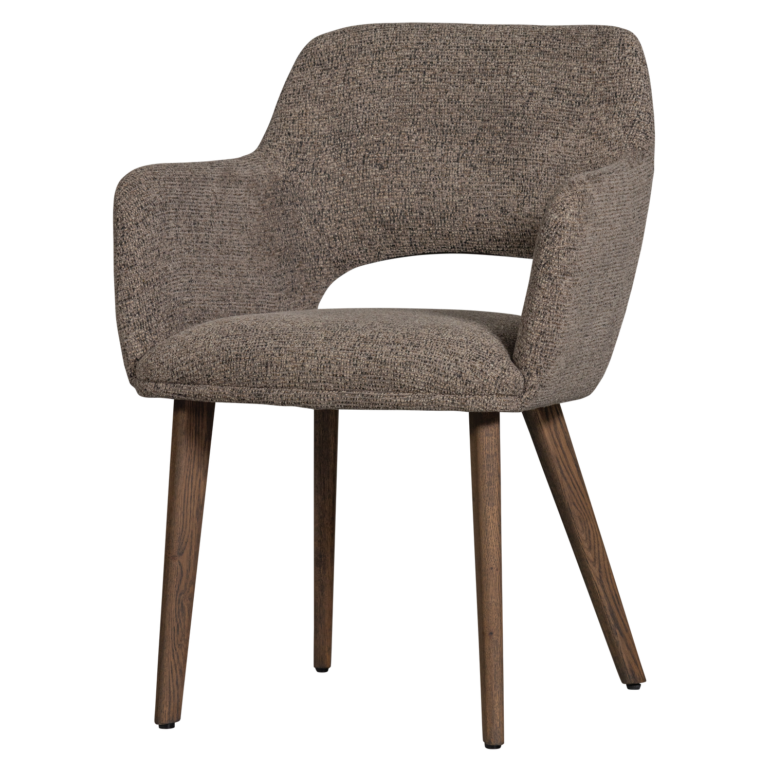 Murat eetkamerstoel taupe met houten poot naturel