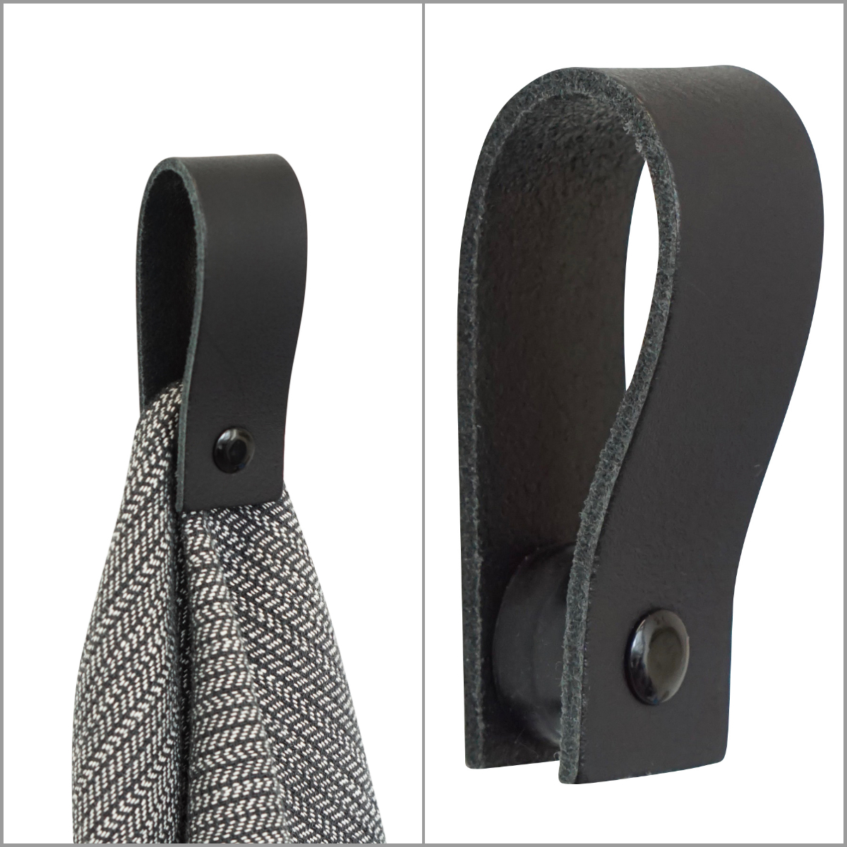 2x magneet-lus leer zwart ) 