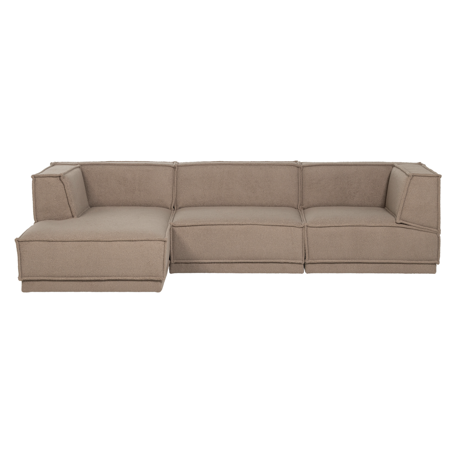 Manu chaise longue bank links velvet bruin [fsc]
