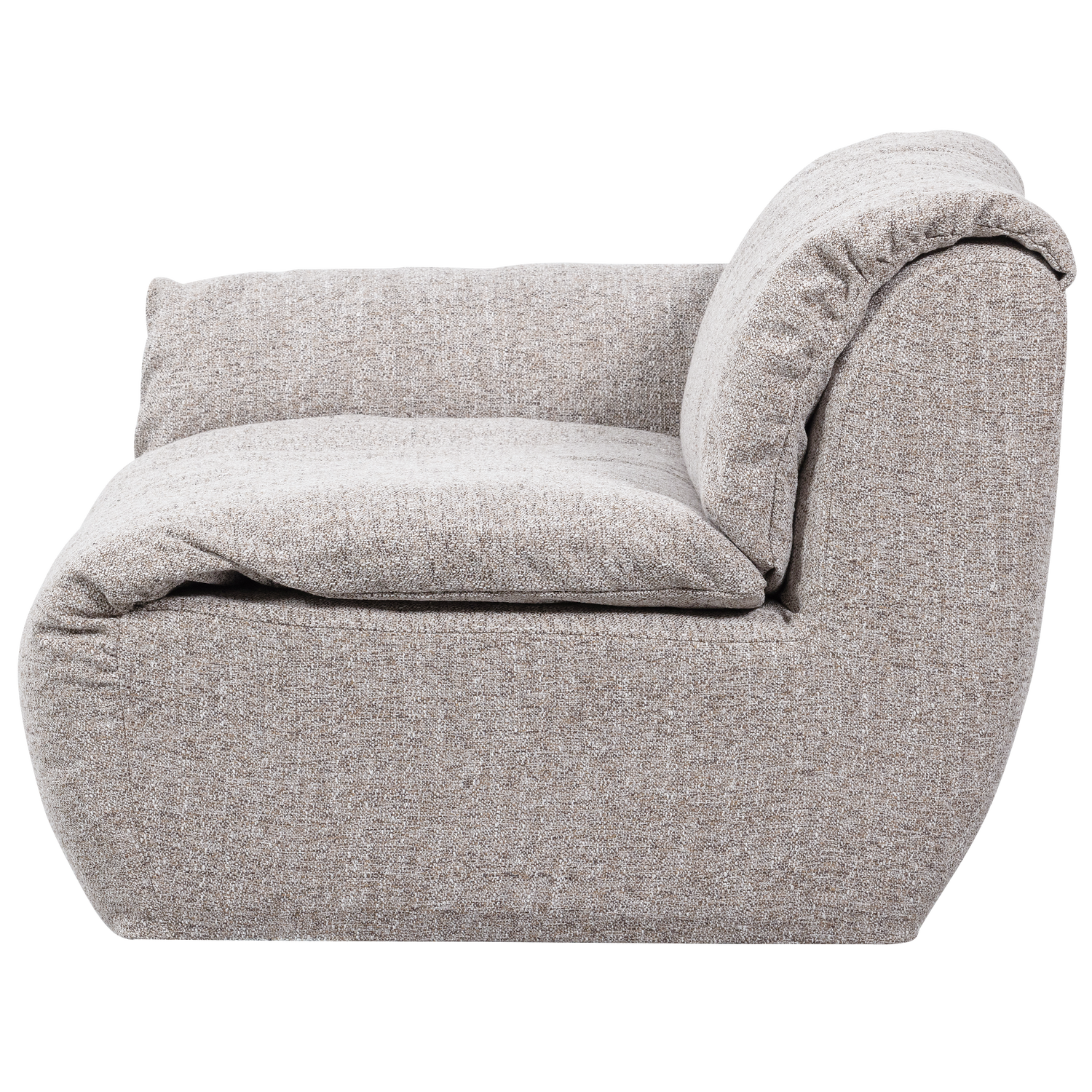 Baggy 1-zits element met arm links geweven chenille oudroze