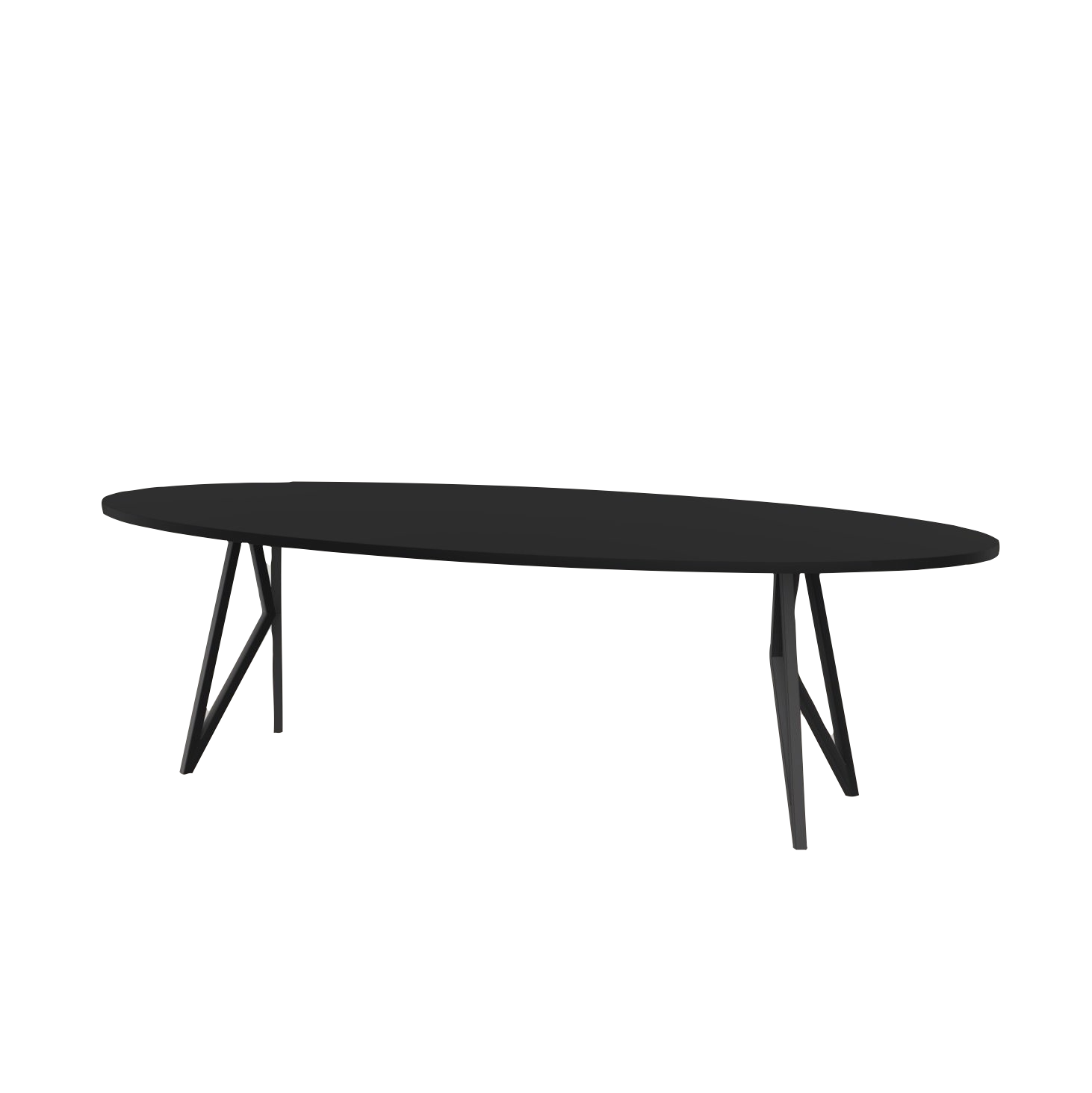 Studio HENK tafel Butterfly Ovaal - zwart frame, HPL Fenix nero ingo