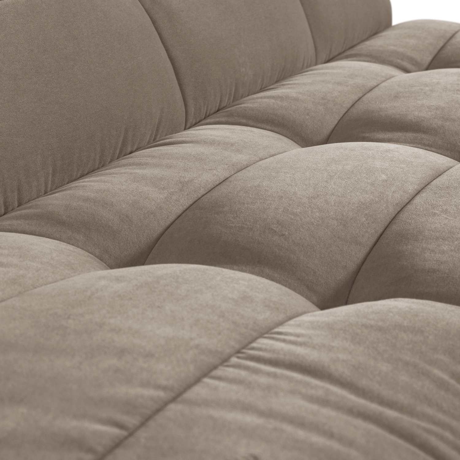Cluster eetbankje met rugleuning boucle khaki bruin