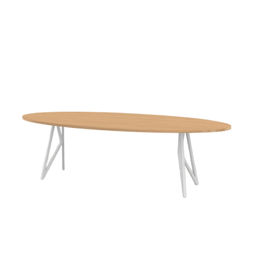 Studio HENK tafel Butterfly Ovaal - wit frame, hardwax light 3041