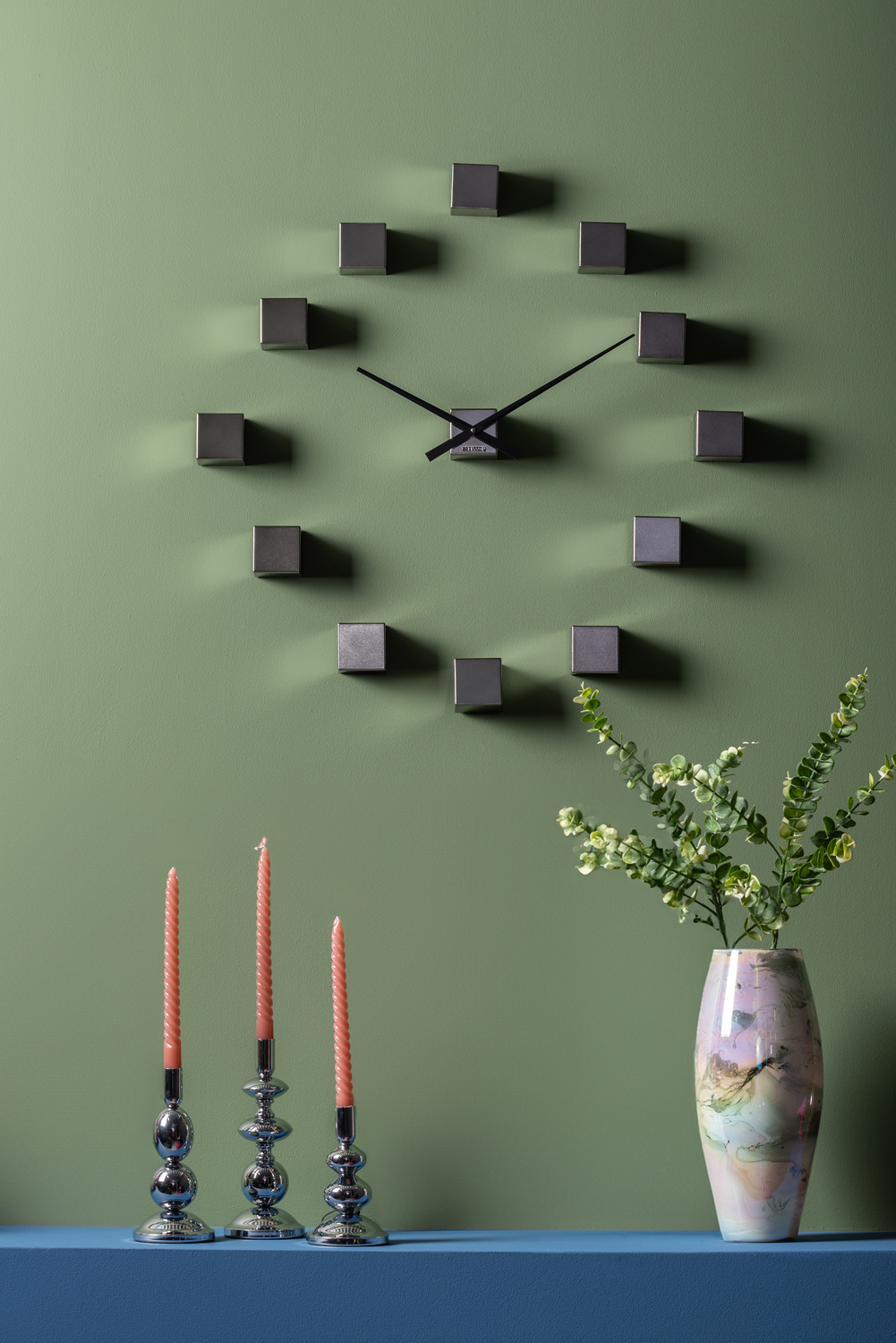 Wandklok DIY Cubic Metallic