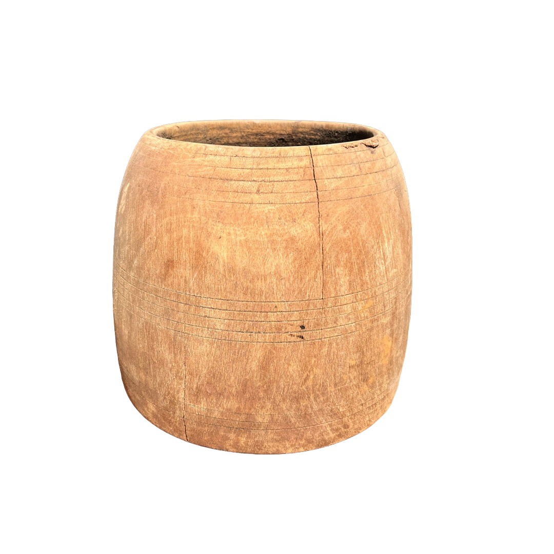 Oude houten pot uniek item