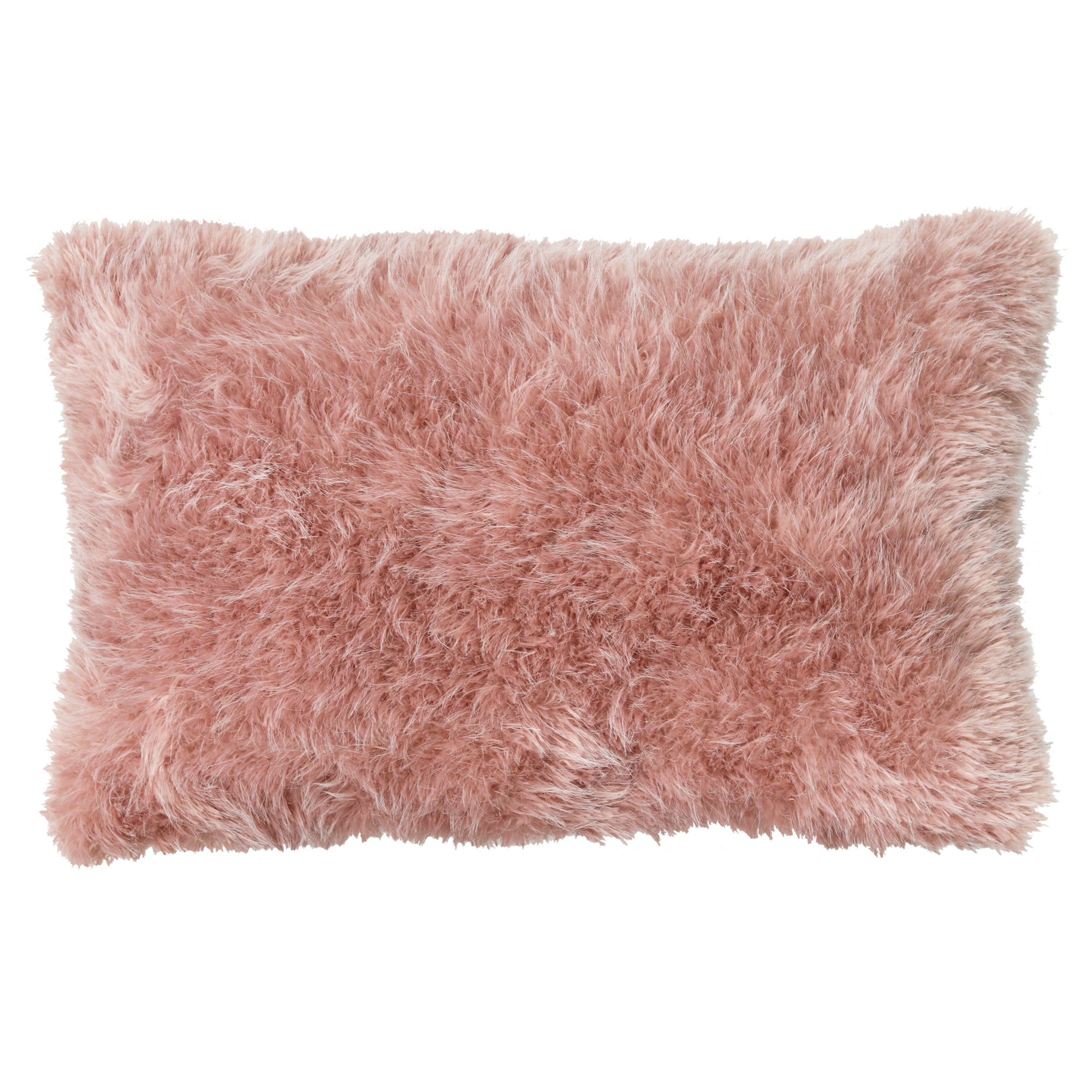 Kussen bont linnen oud roze