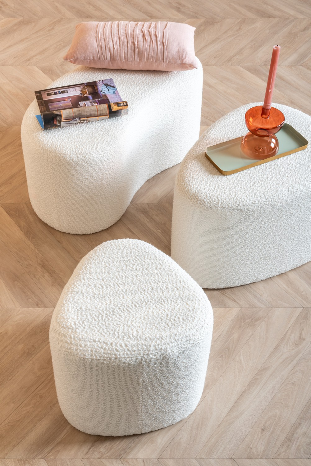 Pouf Ada wave bouclé