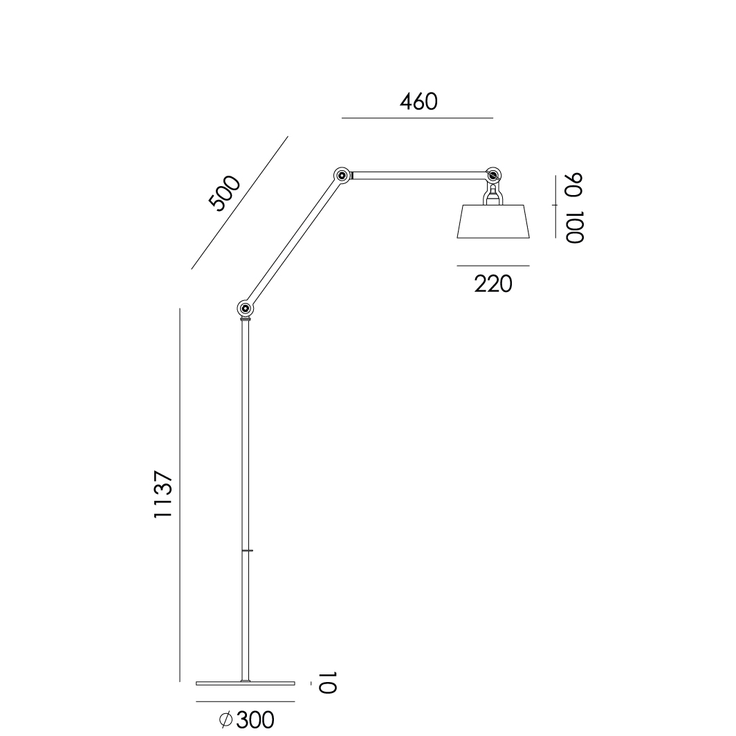 Tonone vloerlamp Bolt 2 arms Long Upperfit