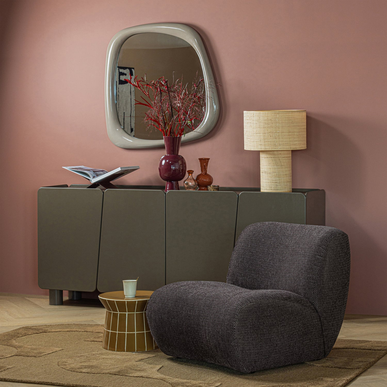 Nomu fauteuil grove chenille lichtbruin [fsc]