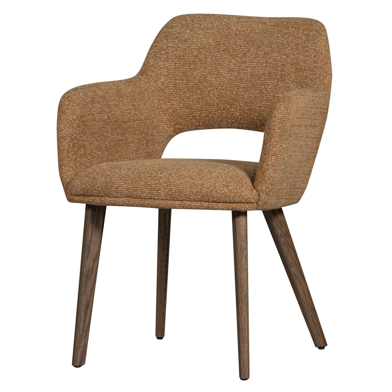 Murat eetkamerstoel taupe met houten poot naturel
