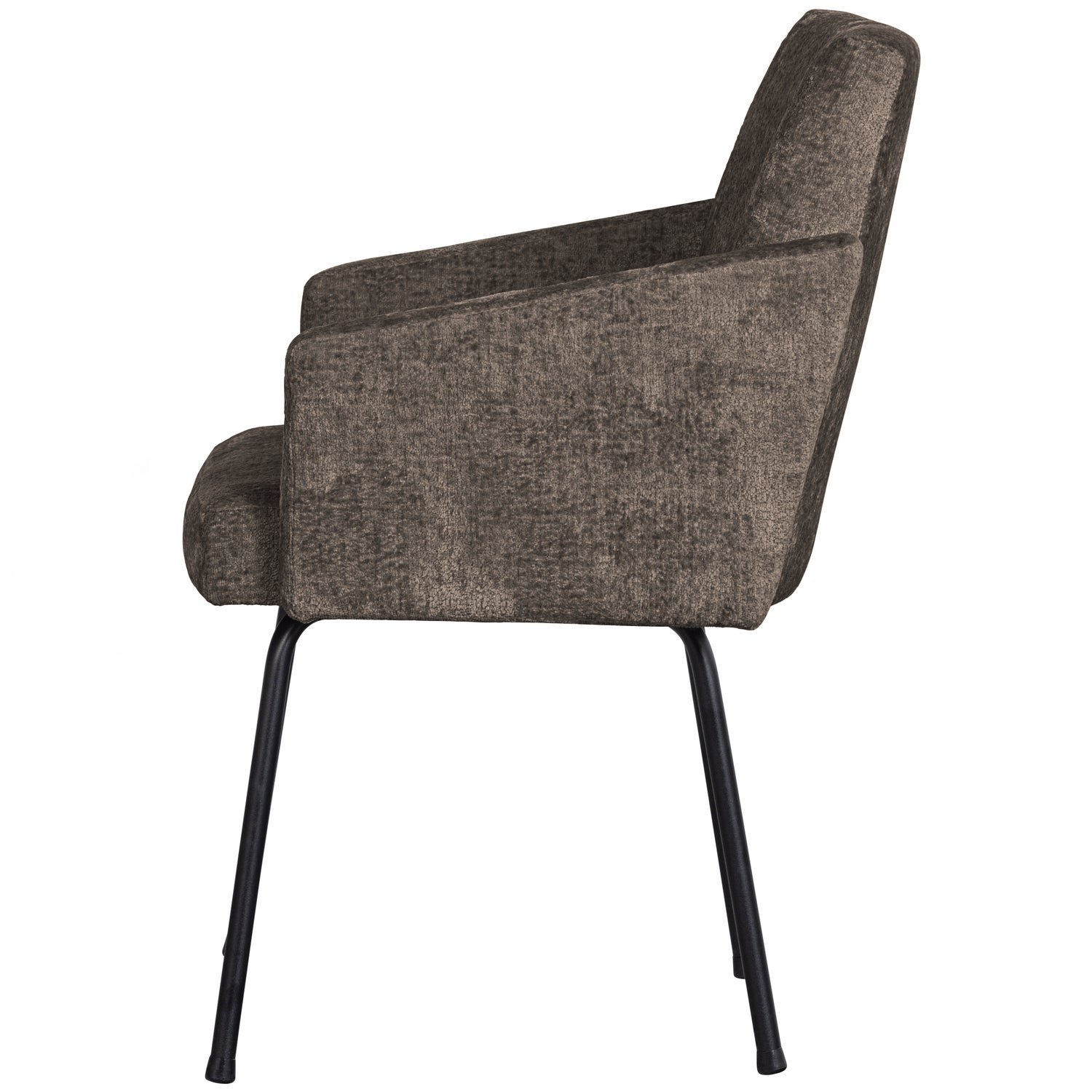 Mount eetkamerstoel met armleuning 3d chenille middenbruin