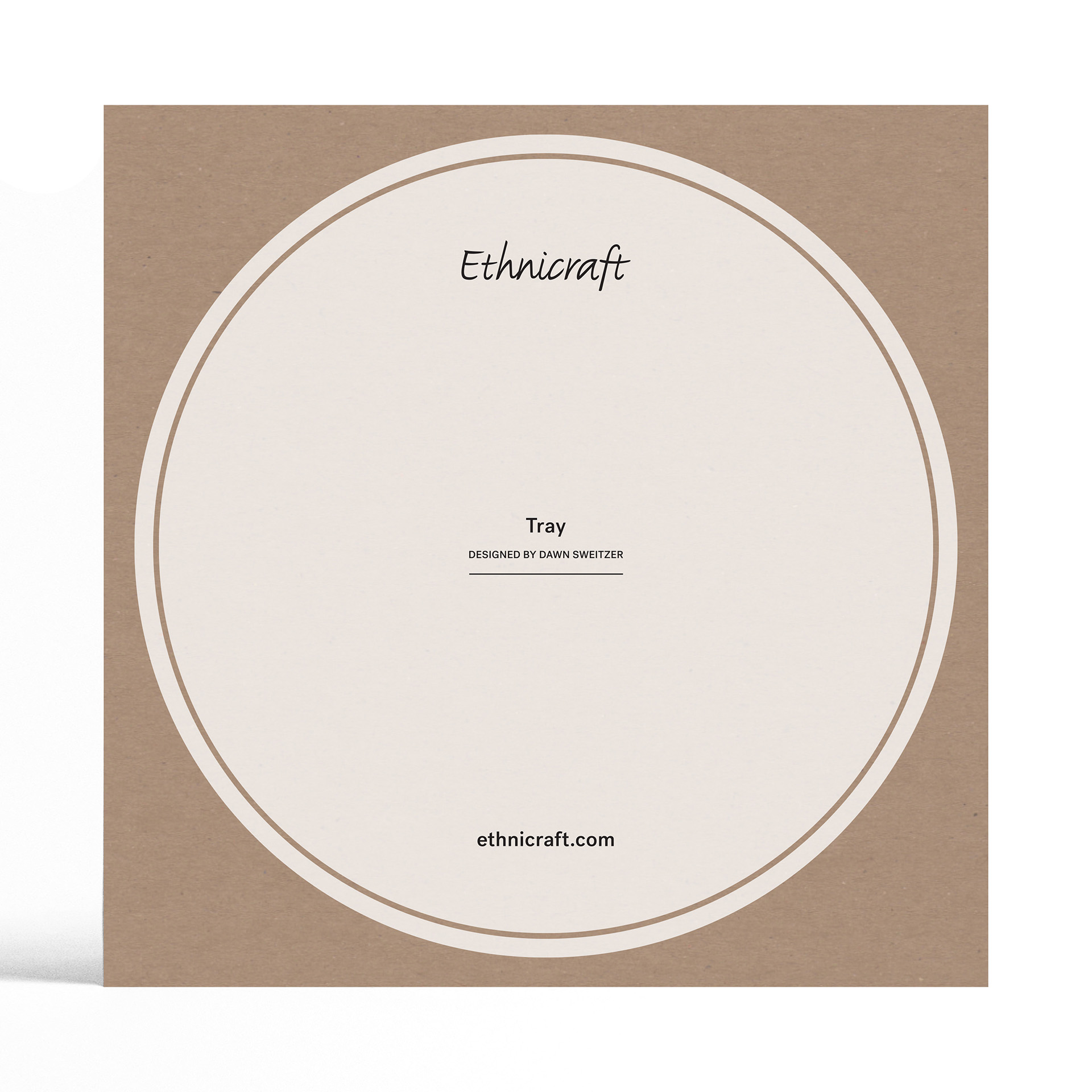 Second Nature glazen dienblad rond  - auburn