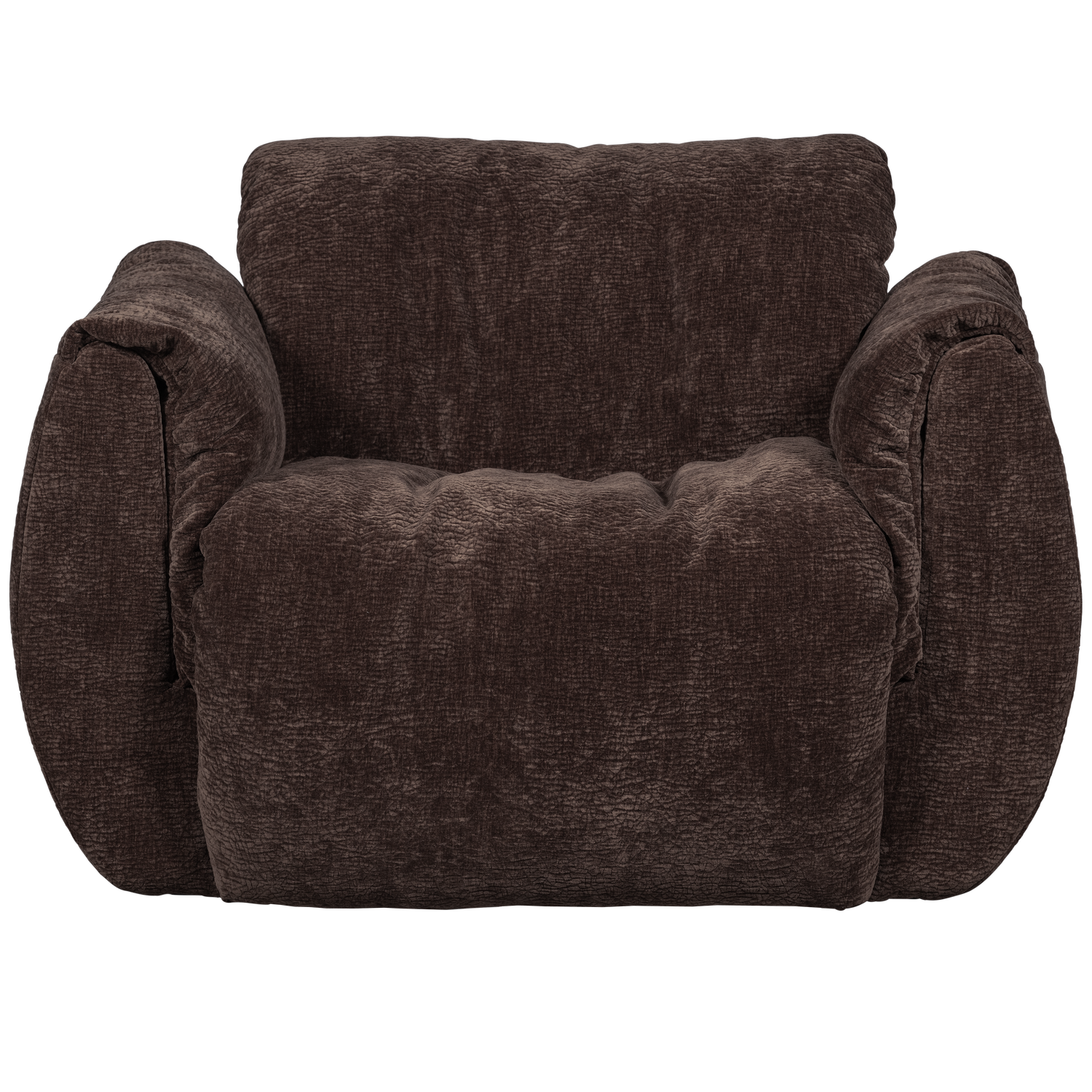 Baggy draaifauteuil geweven stof warmgrijs melange