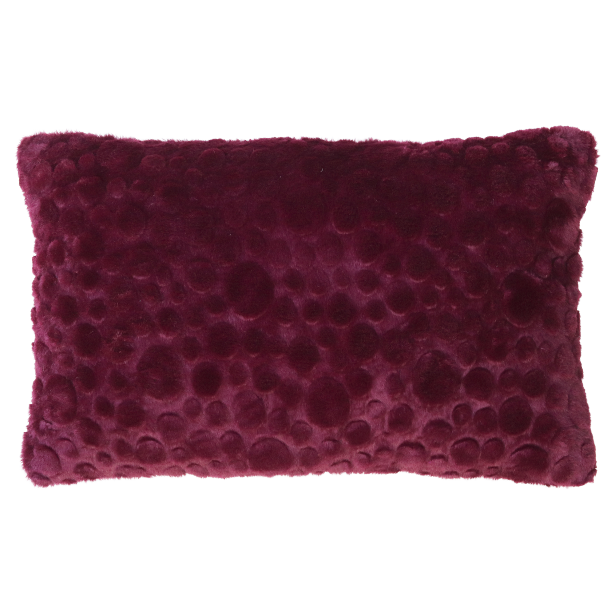 Kussen bont suede dot bordeaux