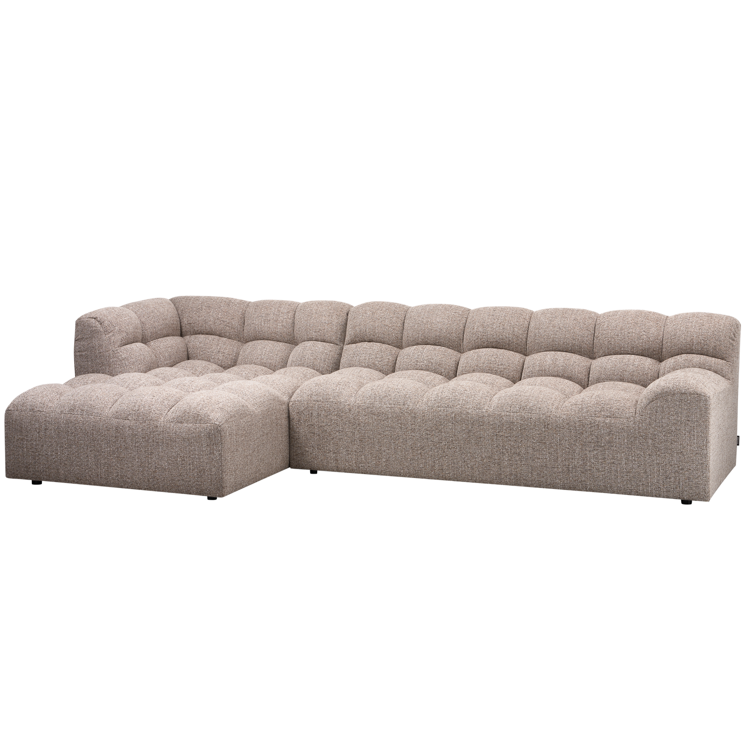 Allure chaise longue links geweven stof naturel melange