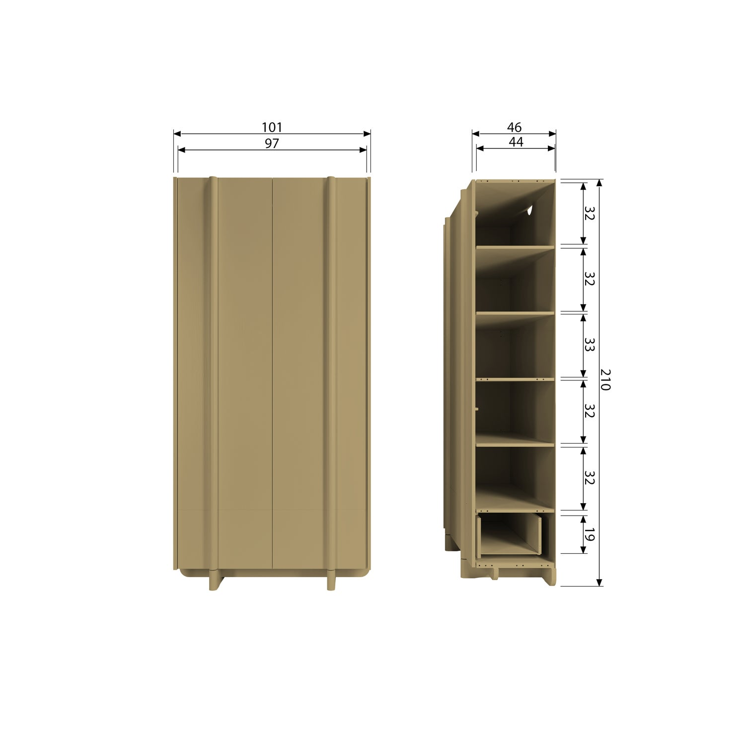 Basu opbergkast grenen dust [fsc]