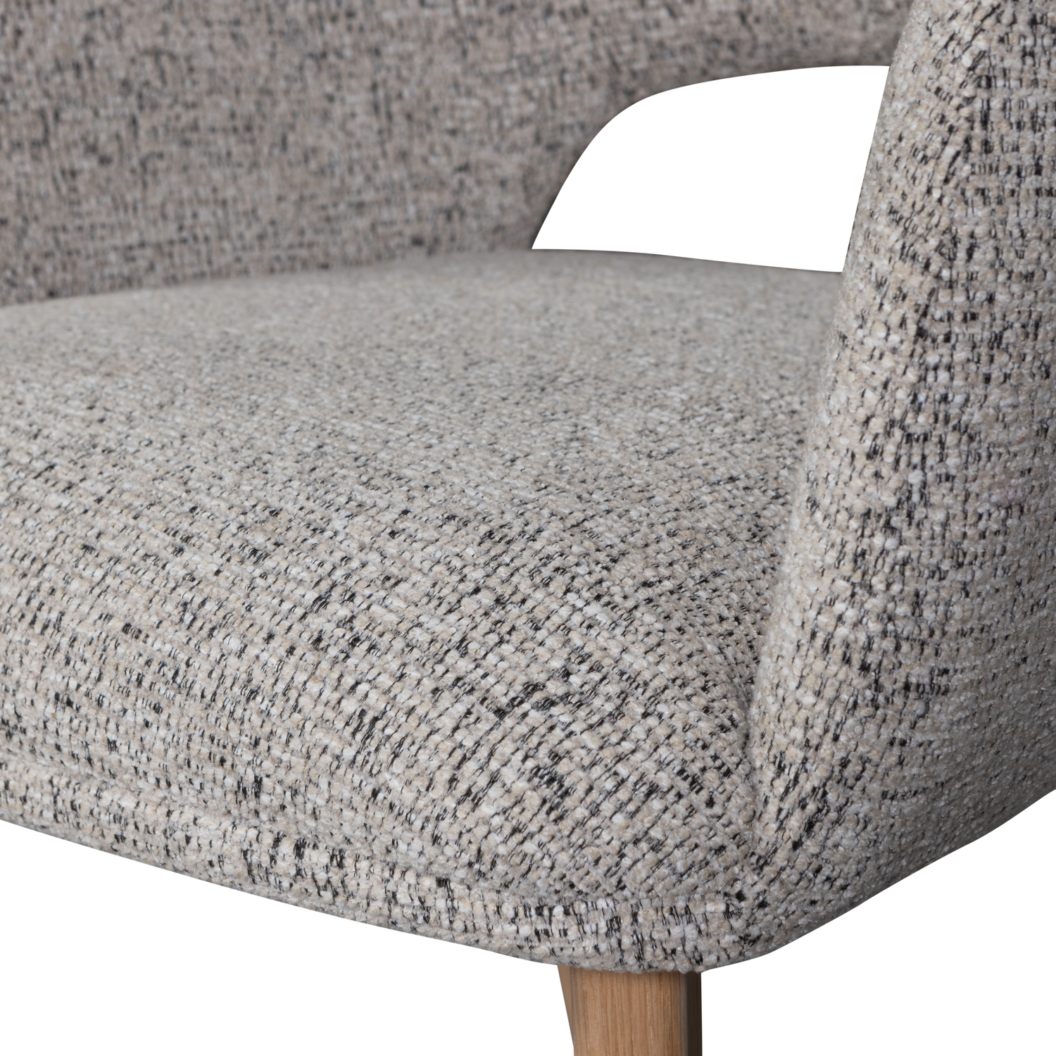 Murat eetkamerstoel taupe met houten poot naturel
