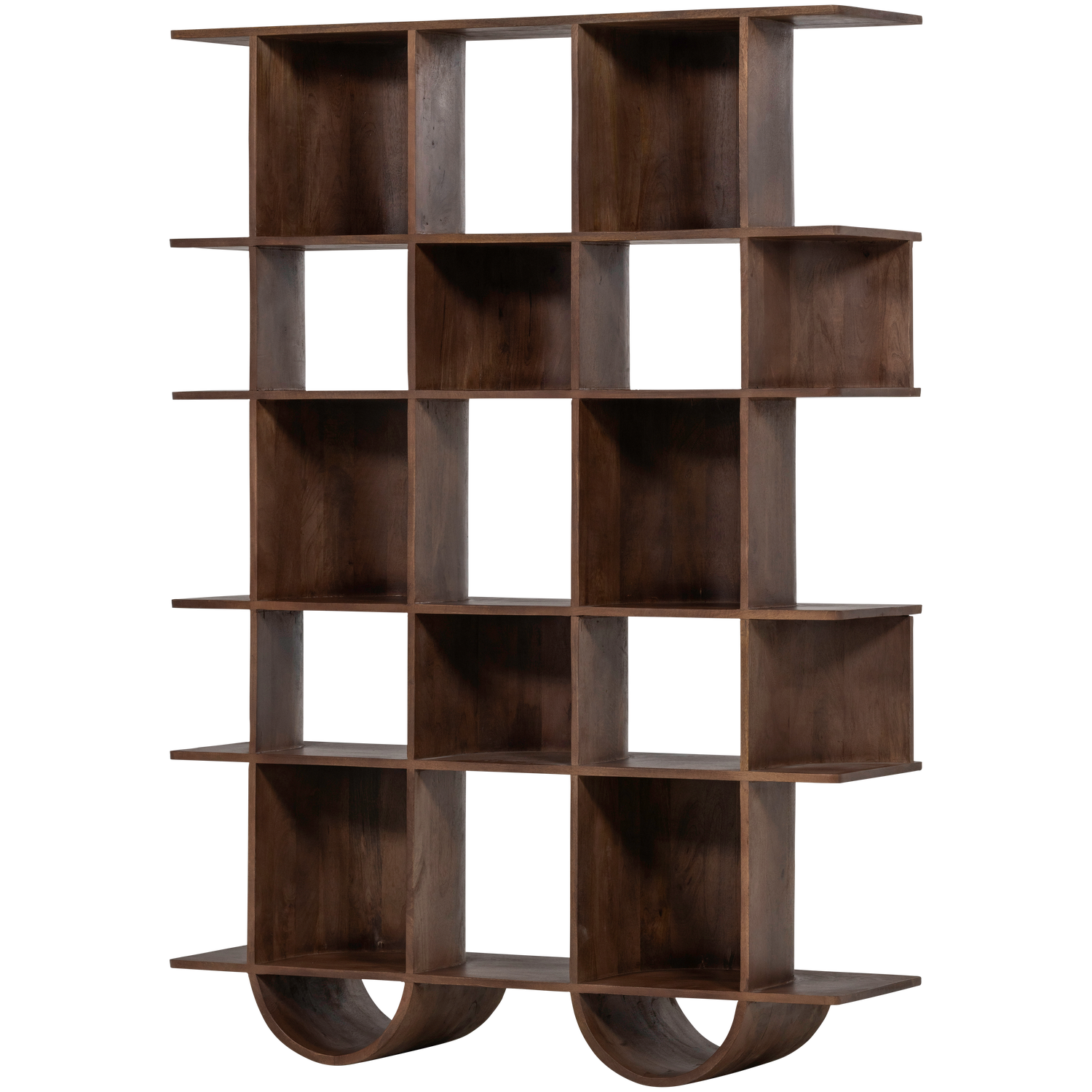 Sinne boekenkast mangohout walnoot 180x130cm