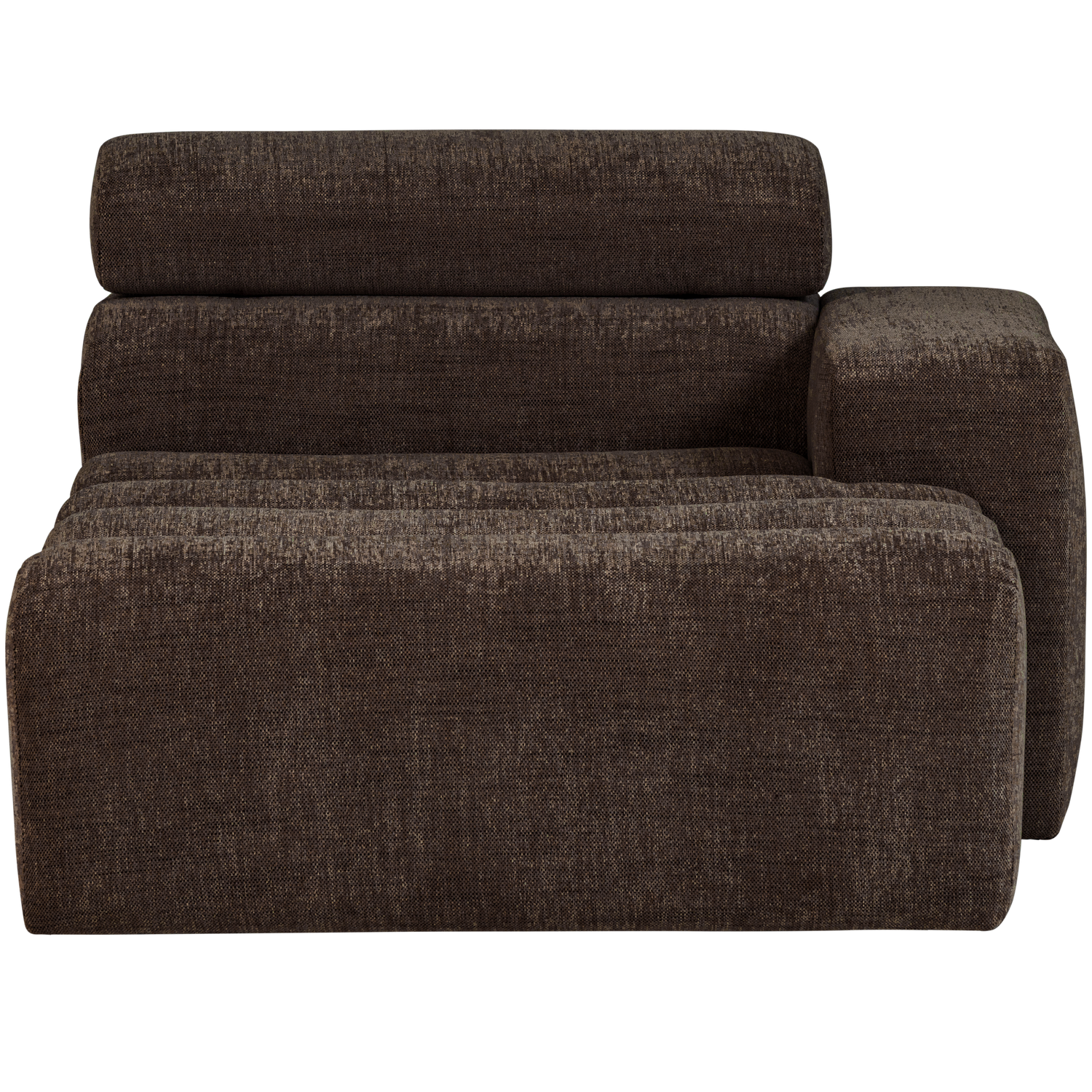 Novi chaise longue element arm rechts boucle karamelbruin
