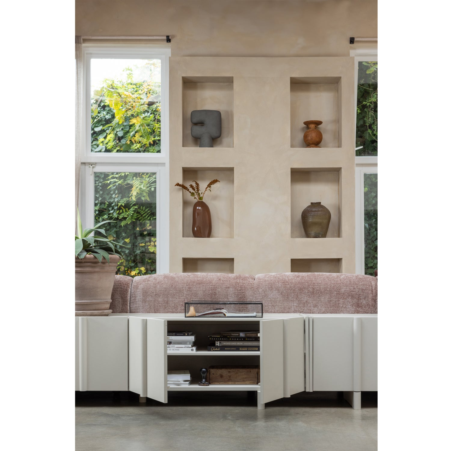 Basu tv meubel 152 cm grenen dust [fsc]