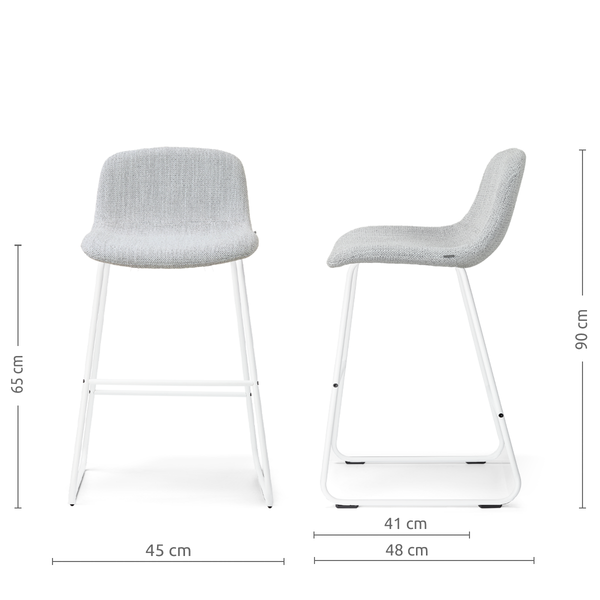 Barkruk Nino-Mats wit onderstel 65 cm 