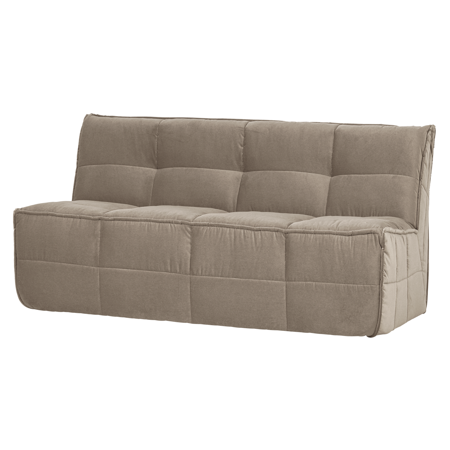 Cluster eetbankje met rugleuning boucle khaki bruin