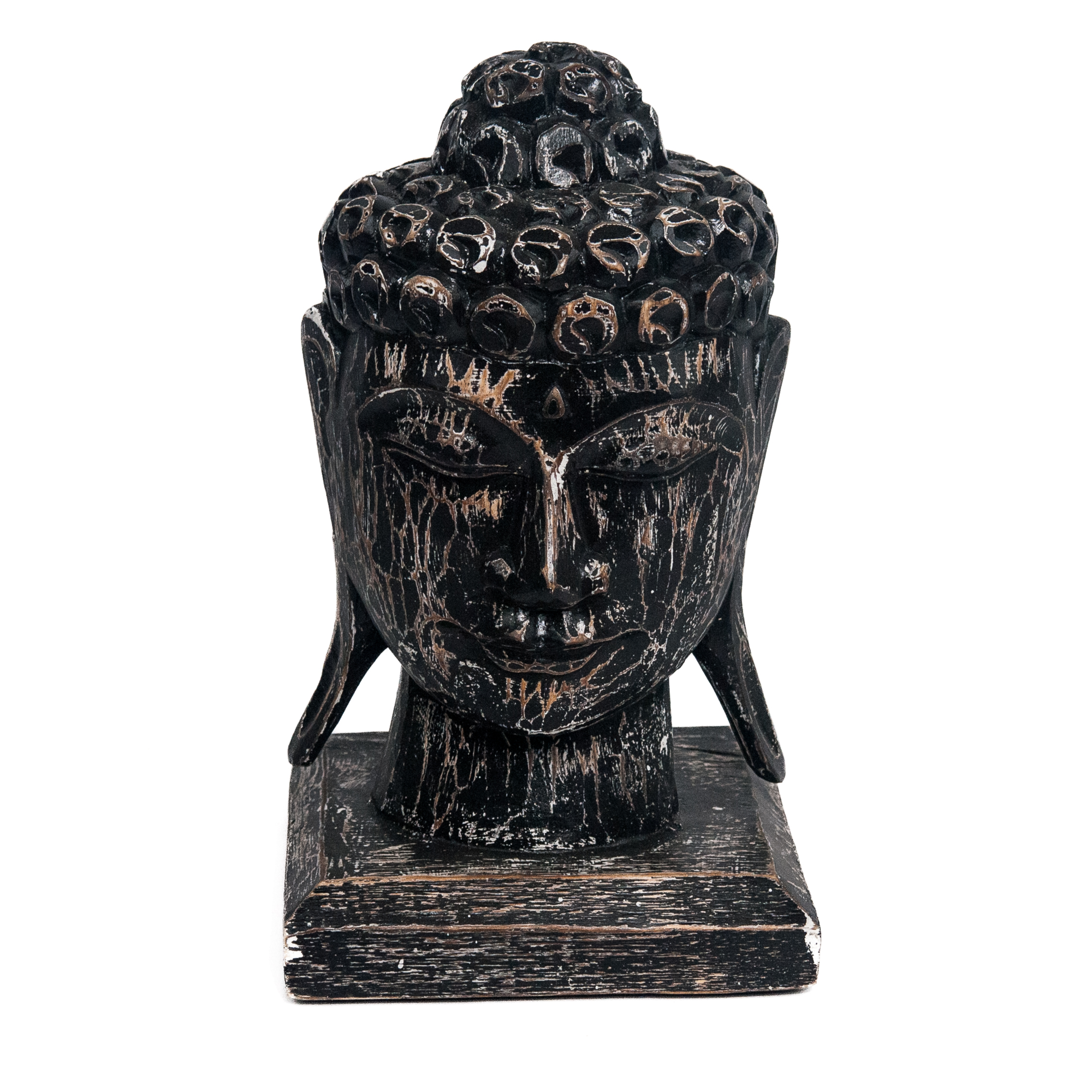 Houten beeld Buddha hoofd