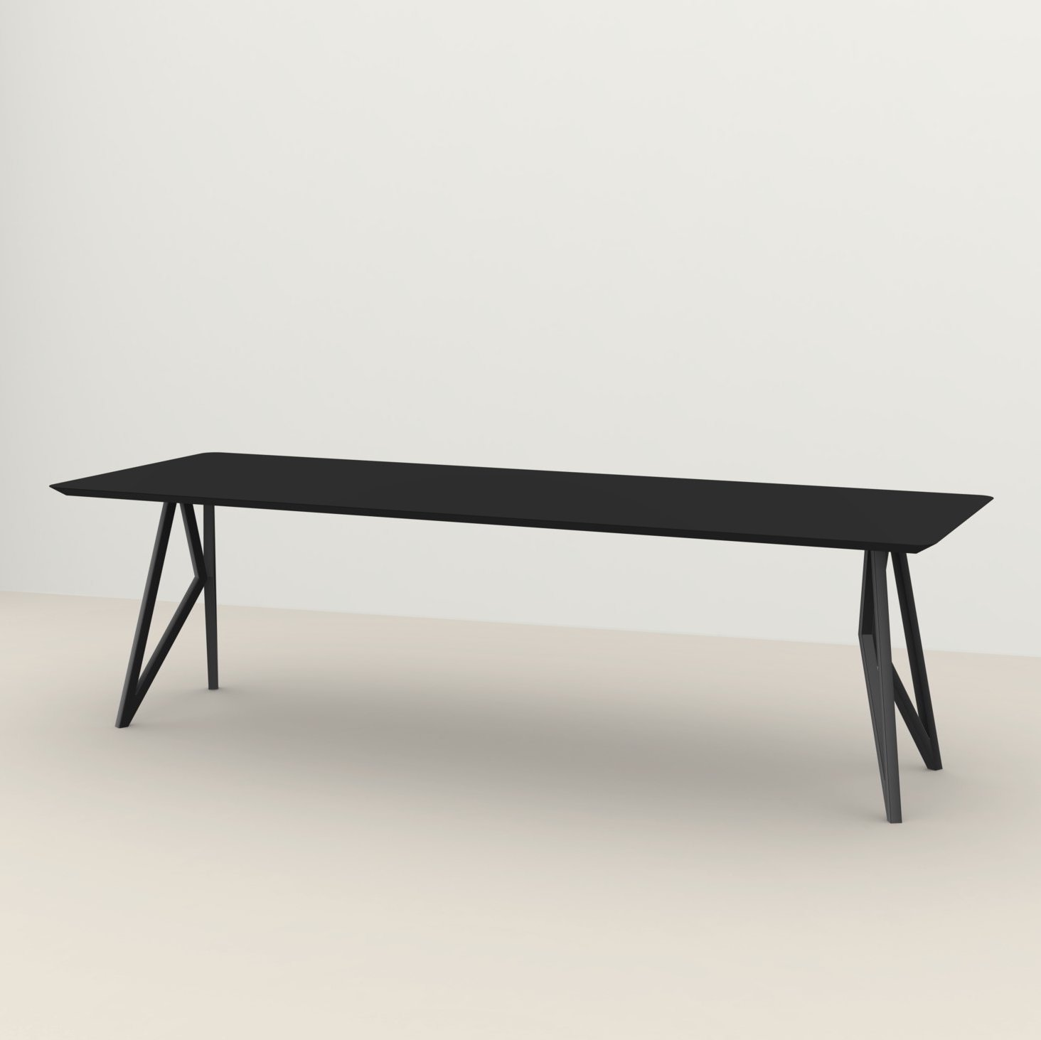 Studio HENK tafel Butterfly Rechthoekig - zwart frame, HPL Fenix nero ingo