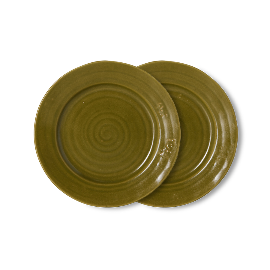 HKliving Servies Farmhouse Ceramics Klein bord - set van 2